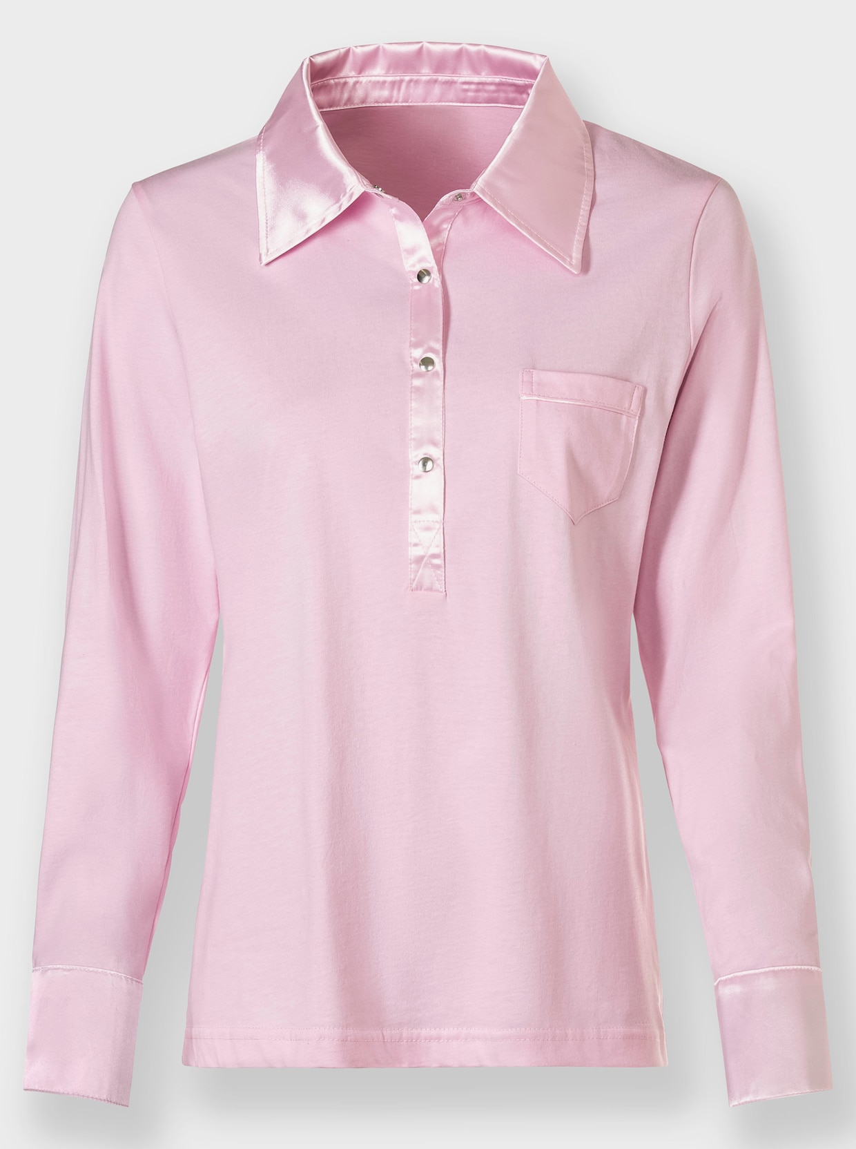 Poloshirt met lange mouwen - roze