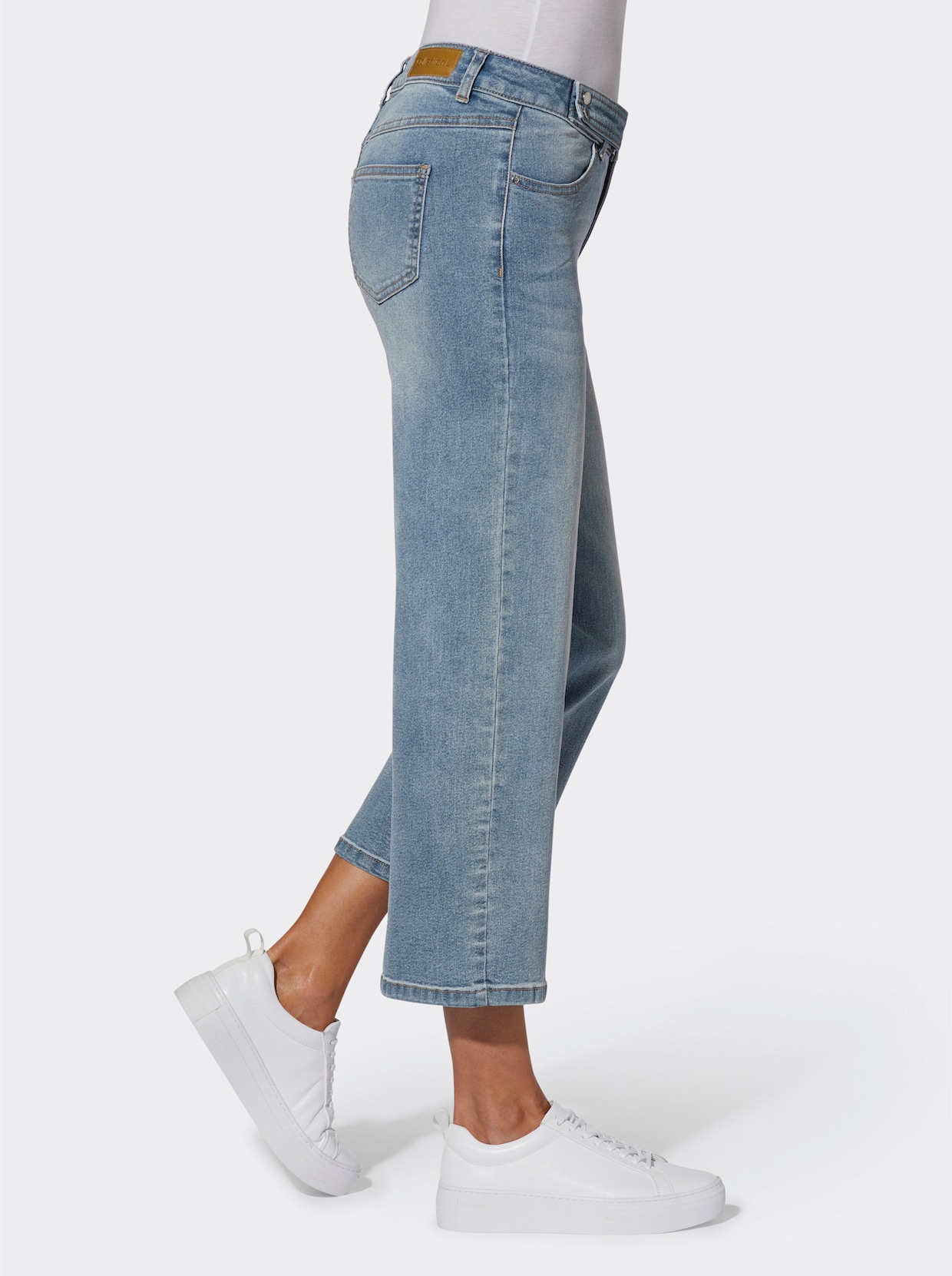 Jupe-culotte en jean - bleu blanchi