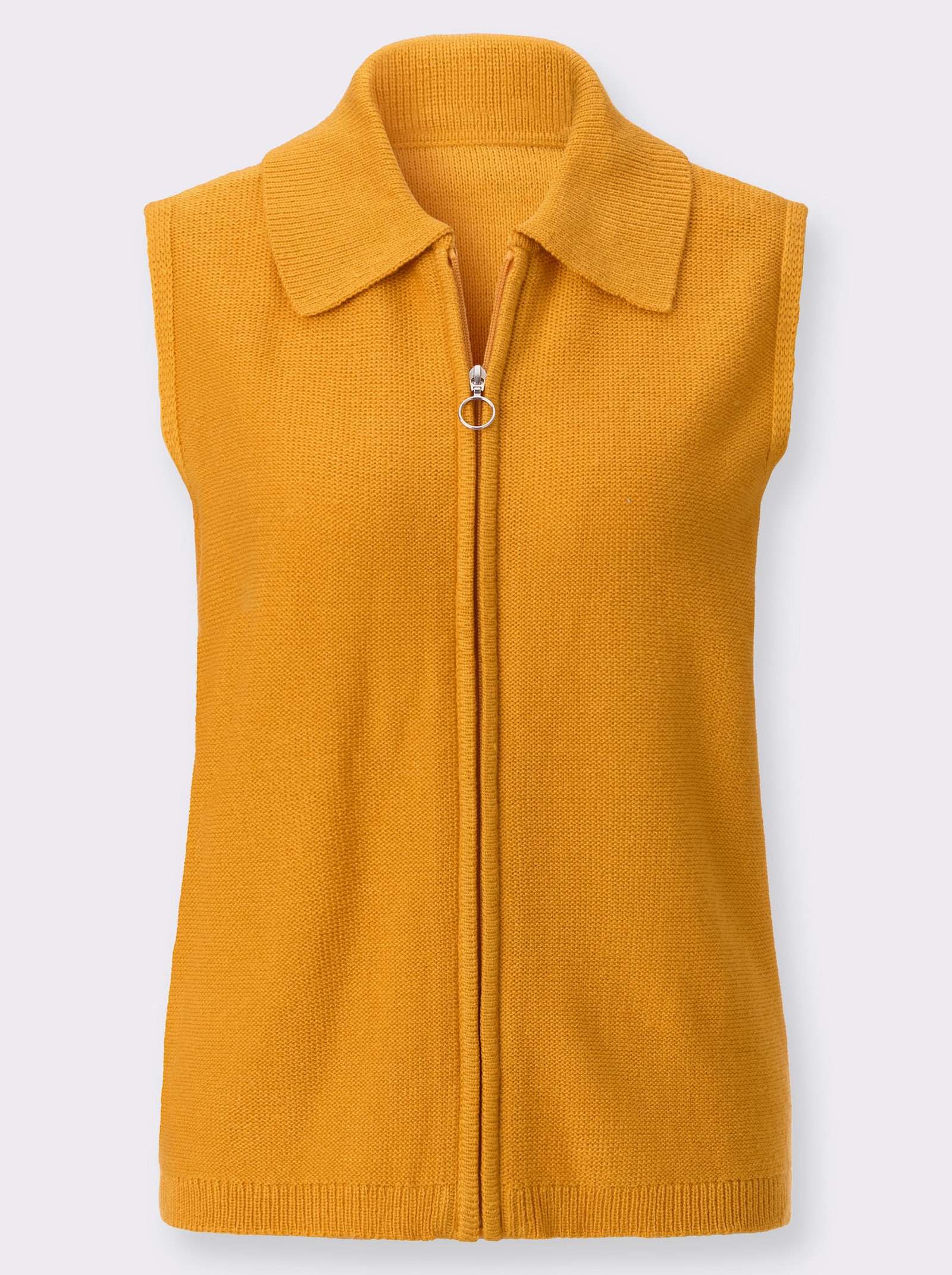 Strickweste in leicht melierter Optik - ocker