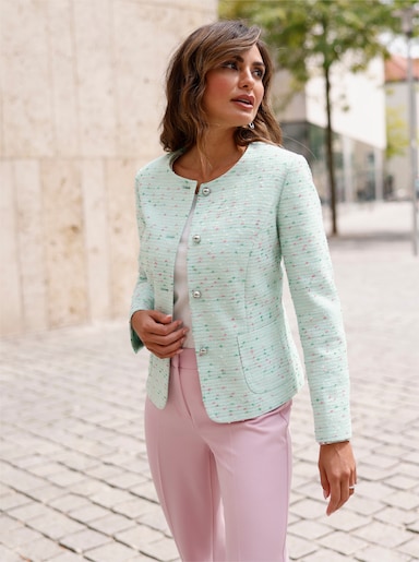 Bouclé-Blazer - kalkmint-meliert