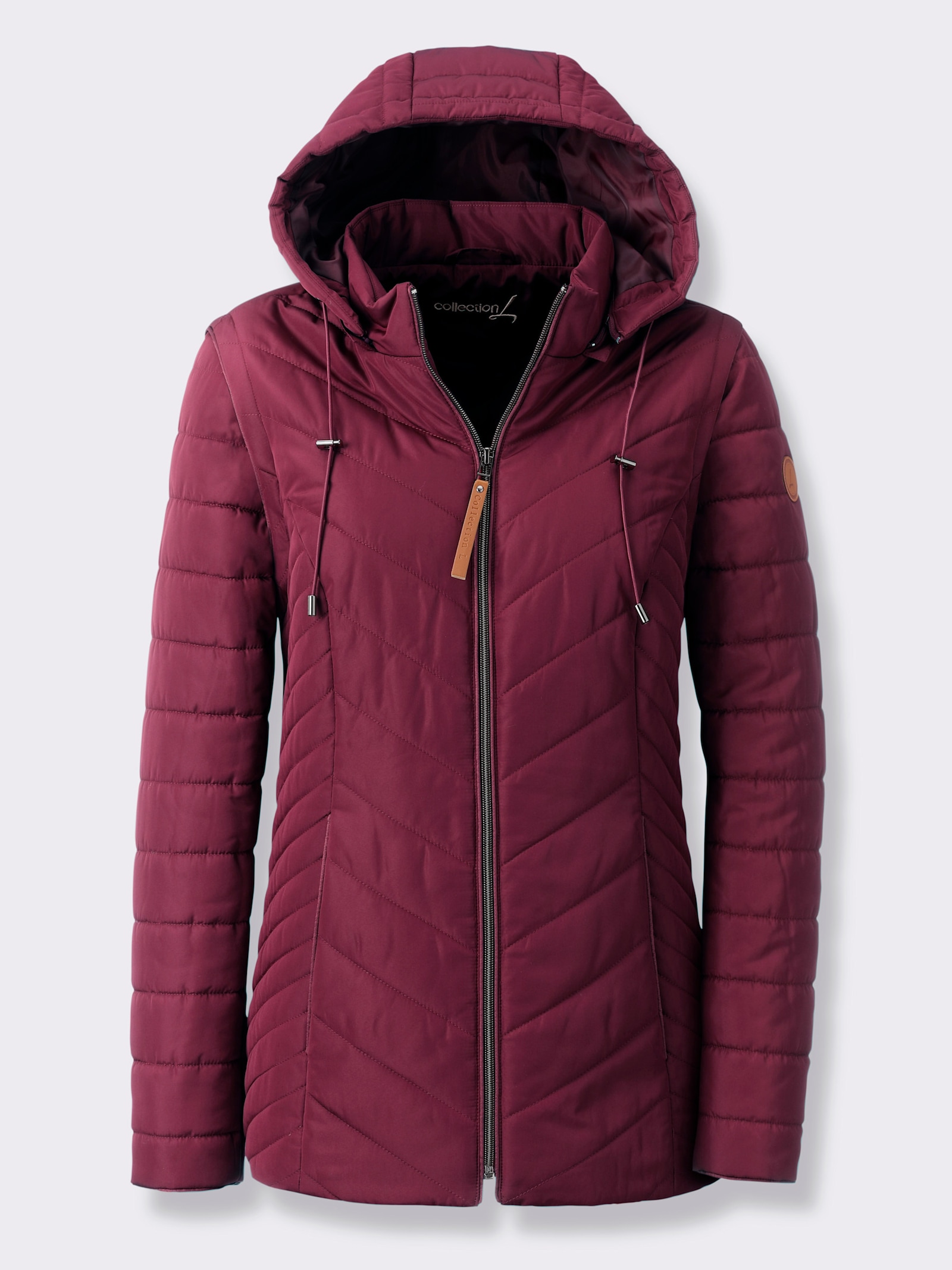  2-in-1-Jacke auch als Weste tragbar - bordeaux