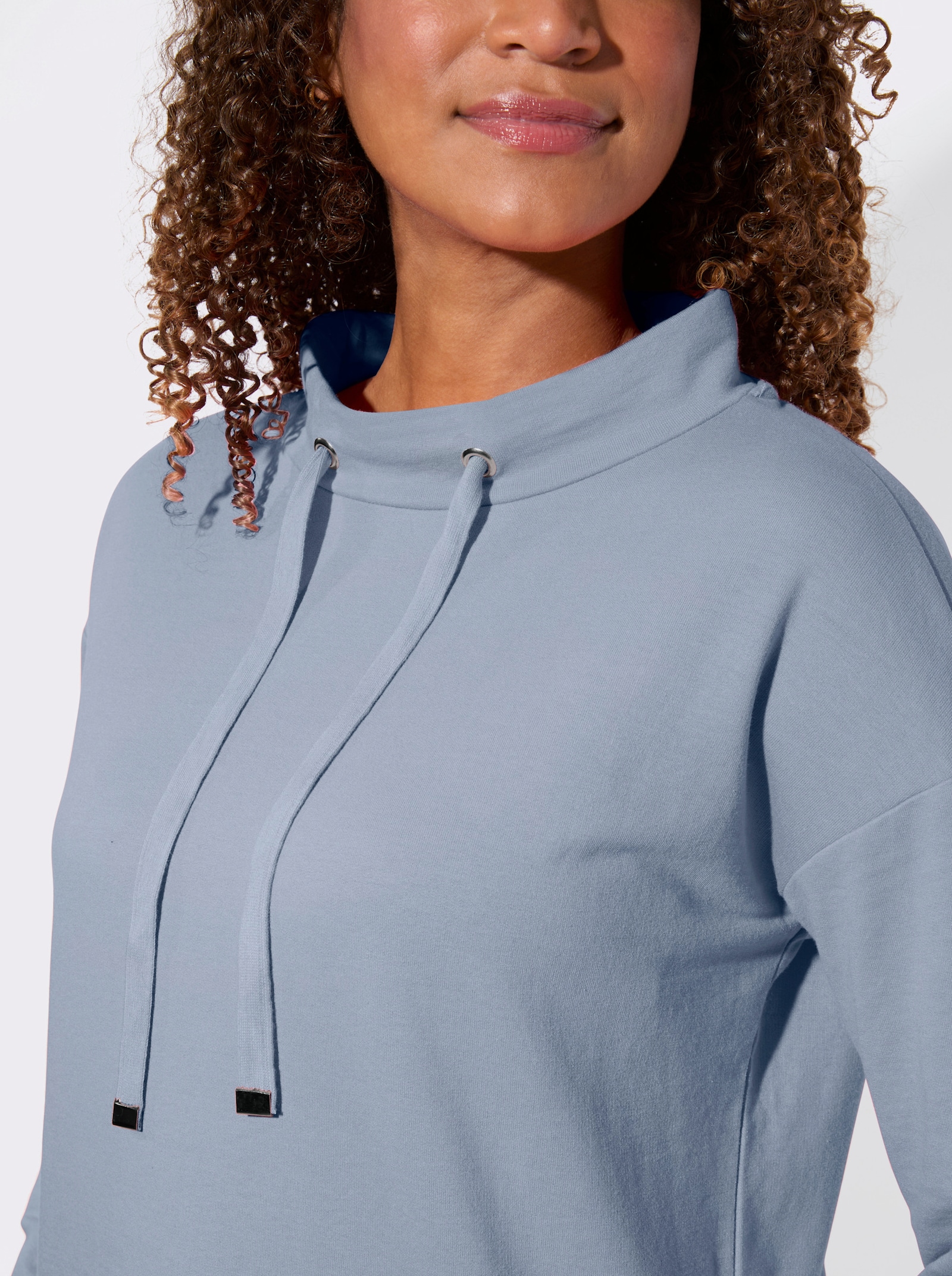 Sweatshirt mit Kordelzug - bleu