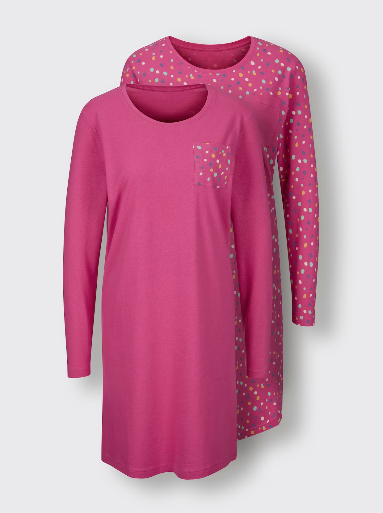 wäschepur Slaapshirts - fuchsia bedrukt + fuchsia