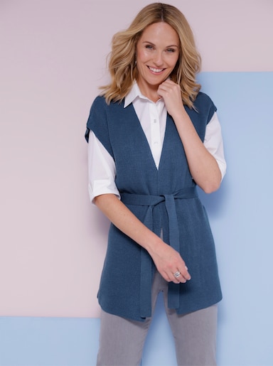Strickweste - jeansblau
