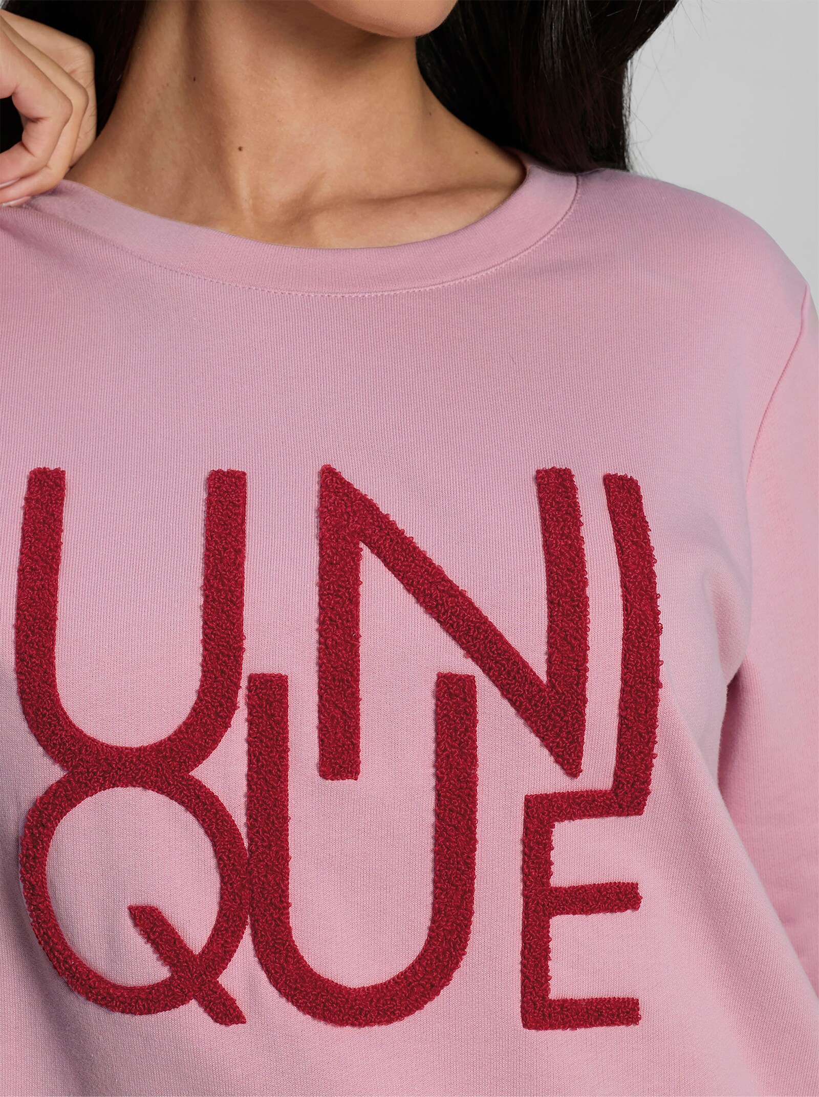 heine Sweatshirt mit Schriftzug - rosé