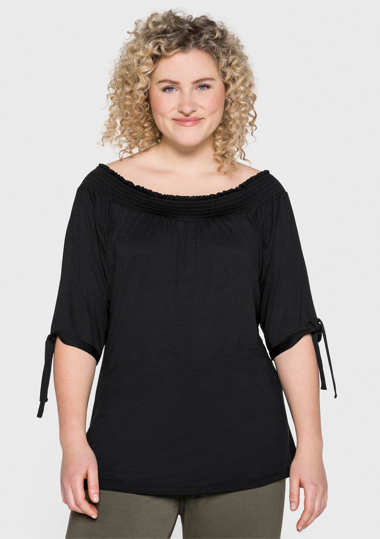 sheego Carmenshirt - zwart