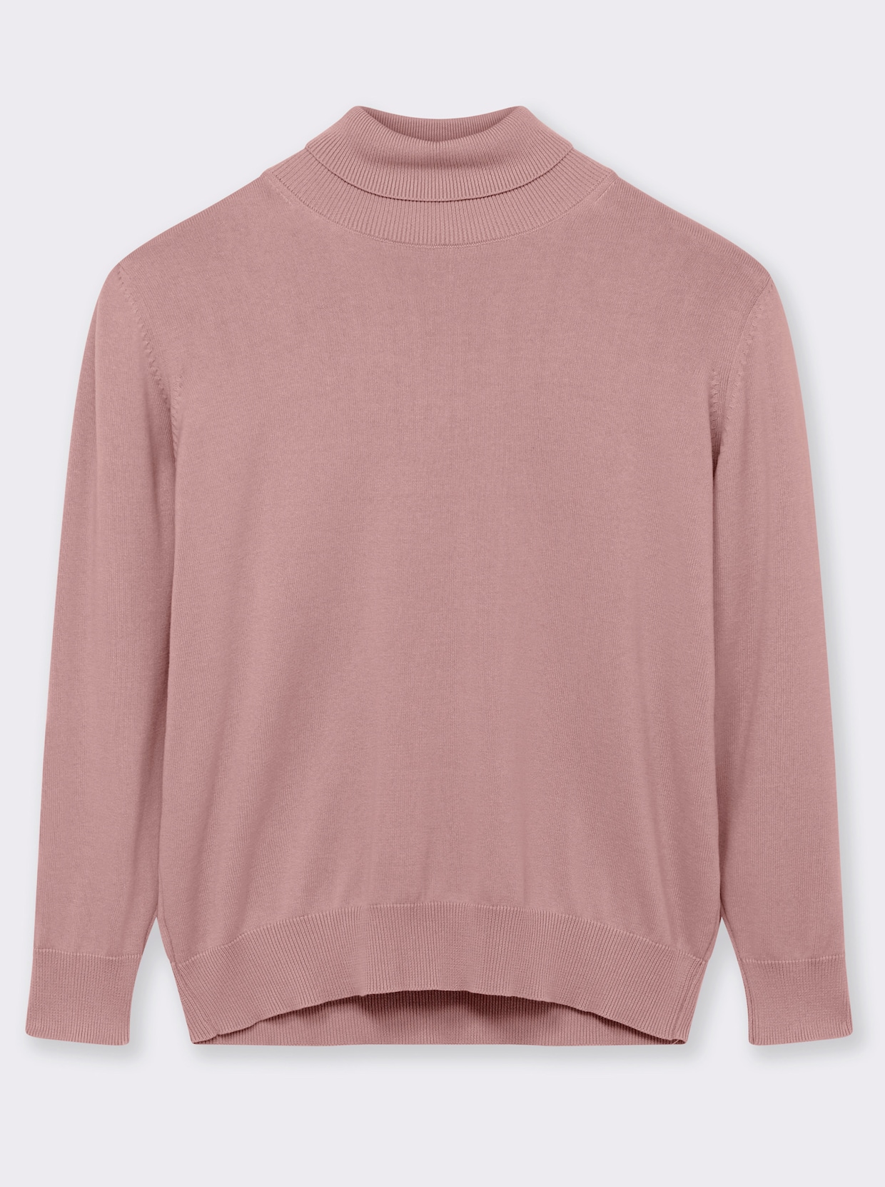 Rollkragenpullover aus reiner Baumwolle - rosenholz