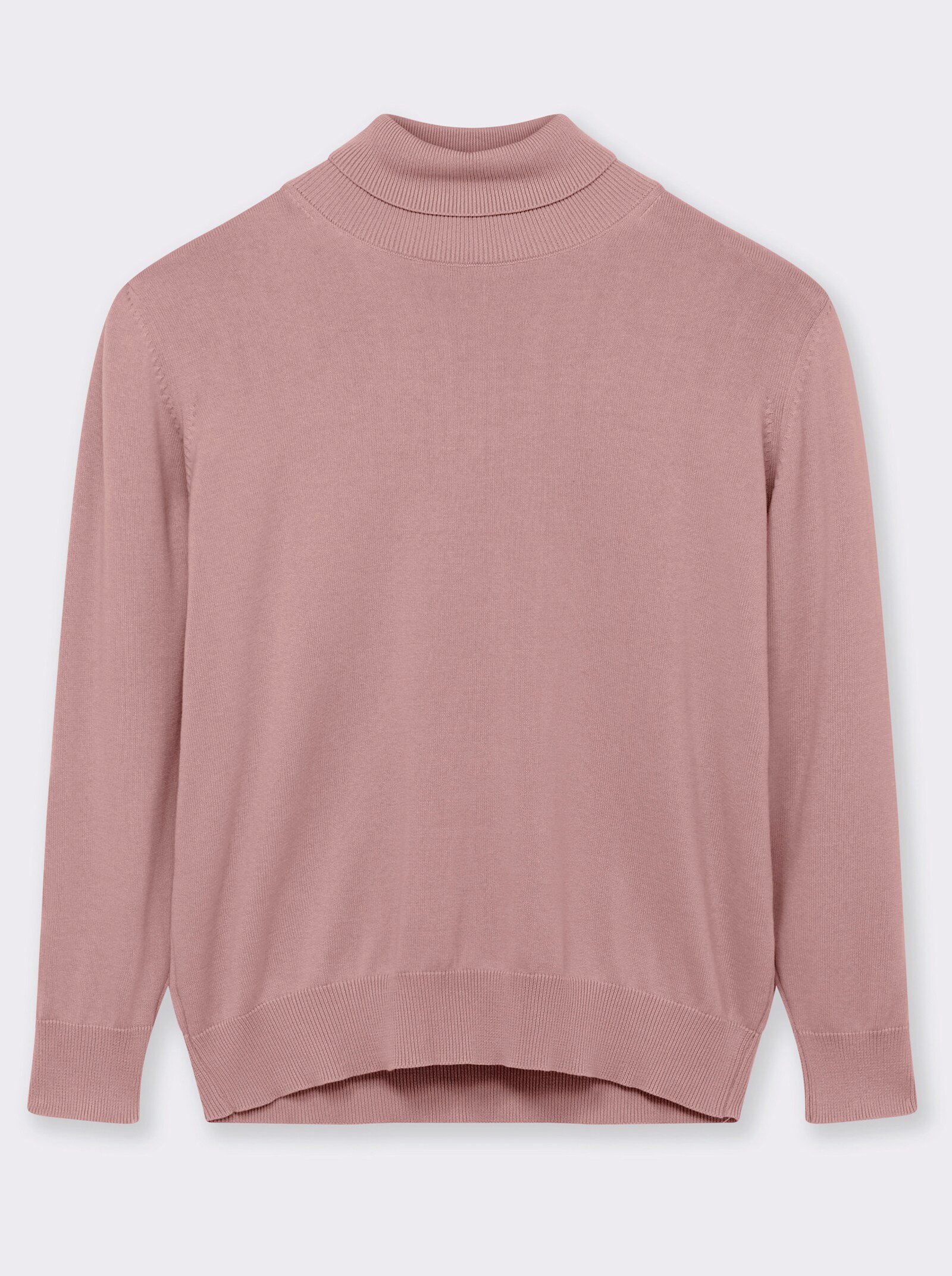 Rollkragenpullover aus reiner Baumwolle - rosenholz