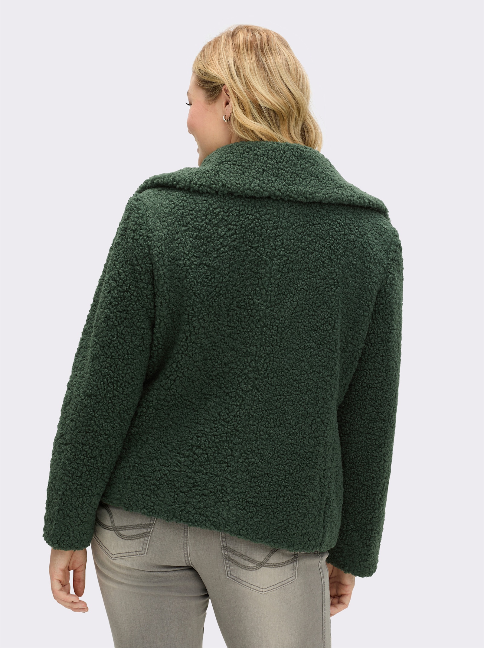 sheego by Joe Browns Cabanjacke aus Teddyfleece - moos