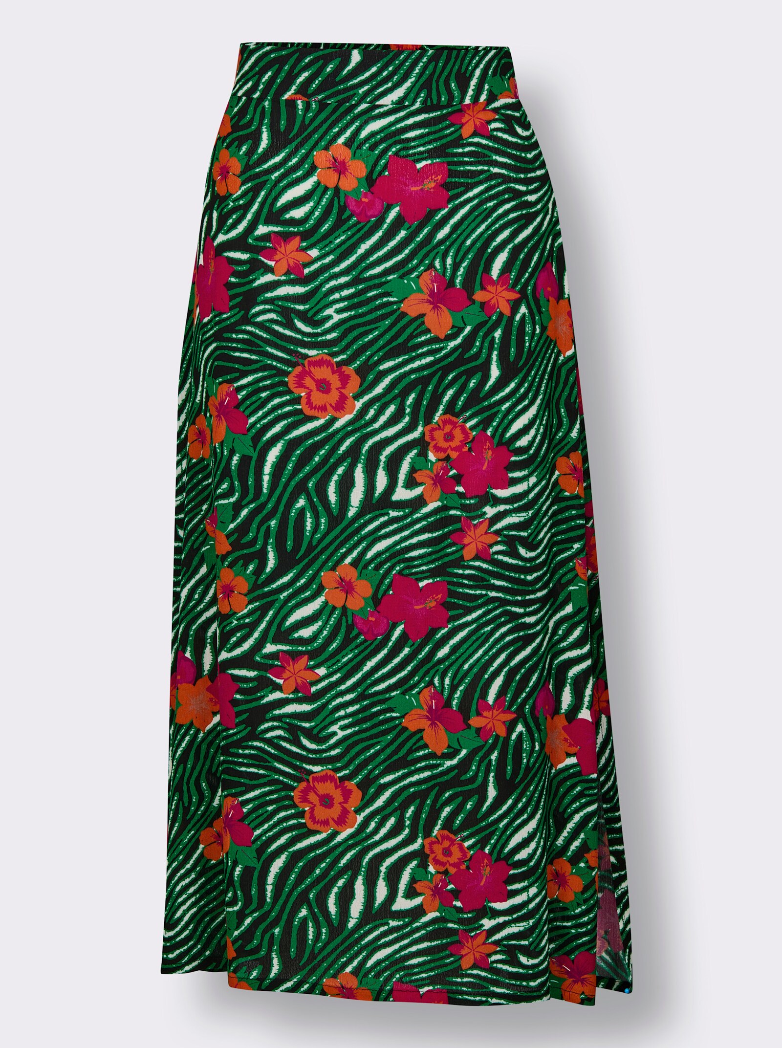 feel good Bade-Rock mit Dehnbund und Seitenschlitz - schwarz-apfel-bedruckt