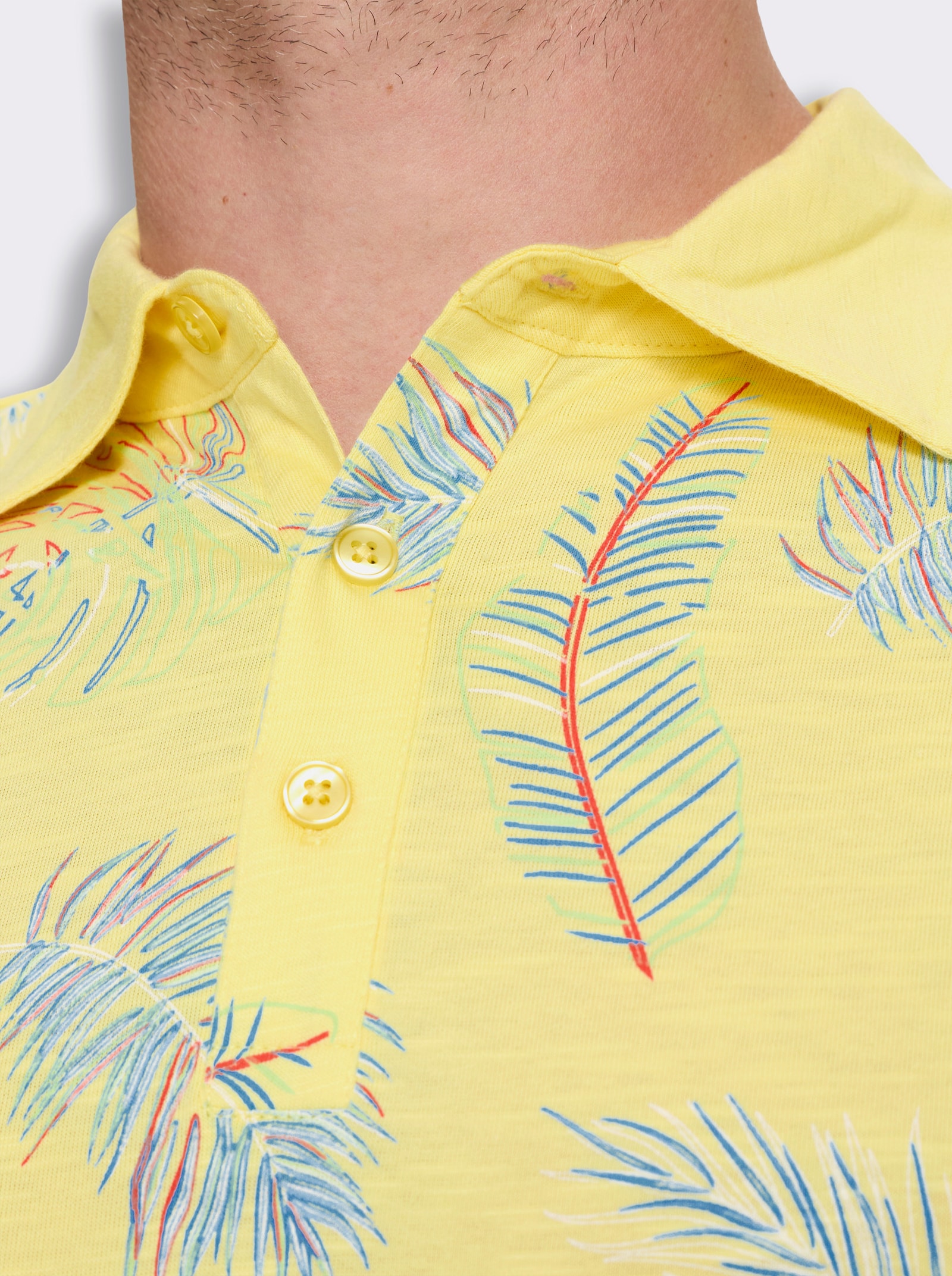 Marco Donati Langarmshirt aus Flammgarn - zitrone-bedruckt