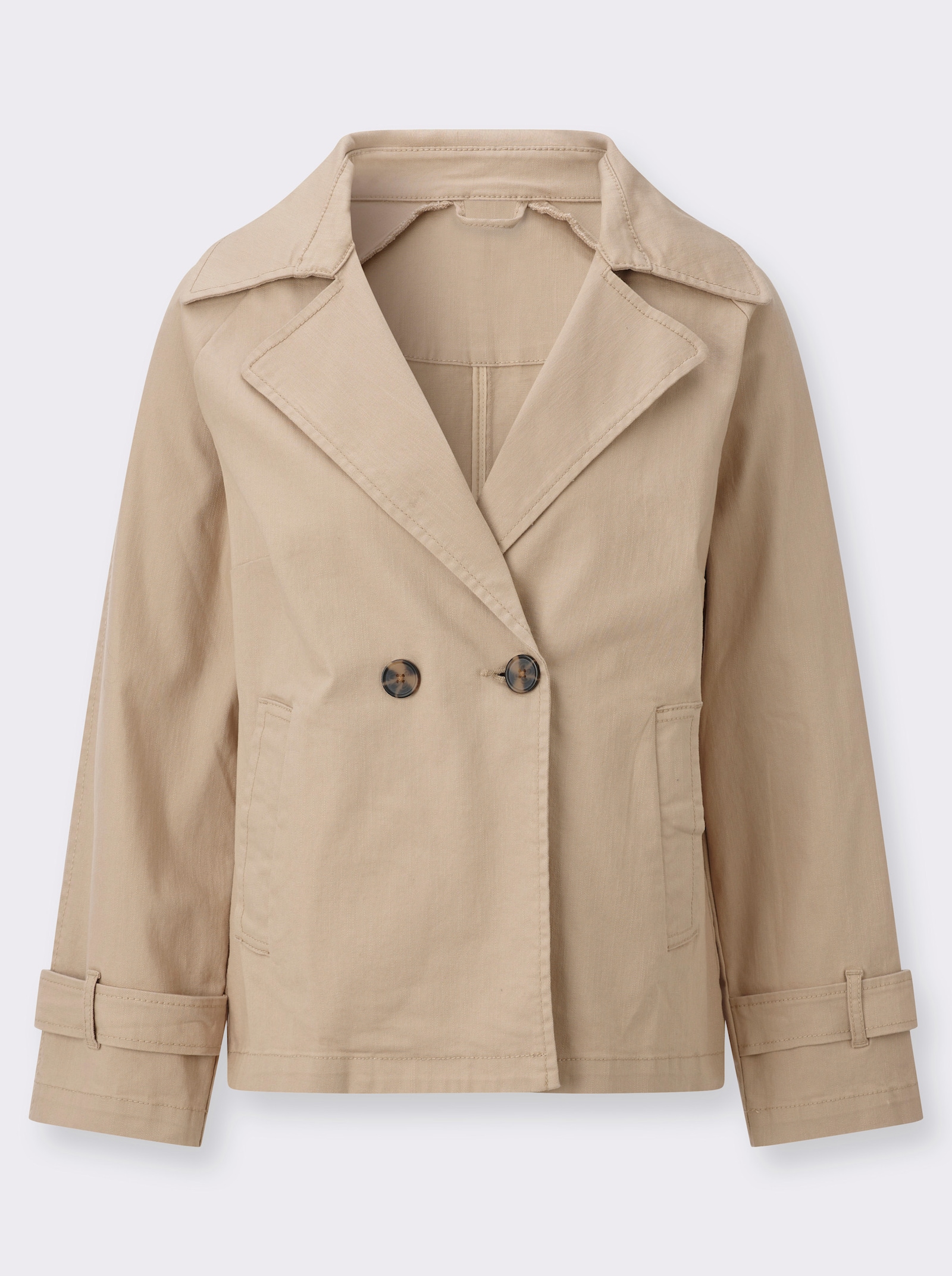 Jacke mit Reverskragen - beige
