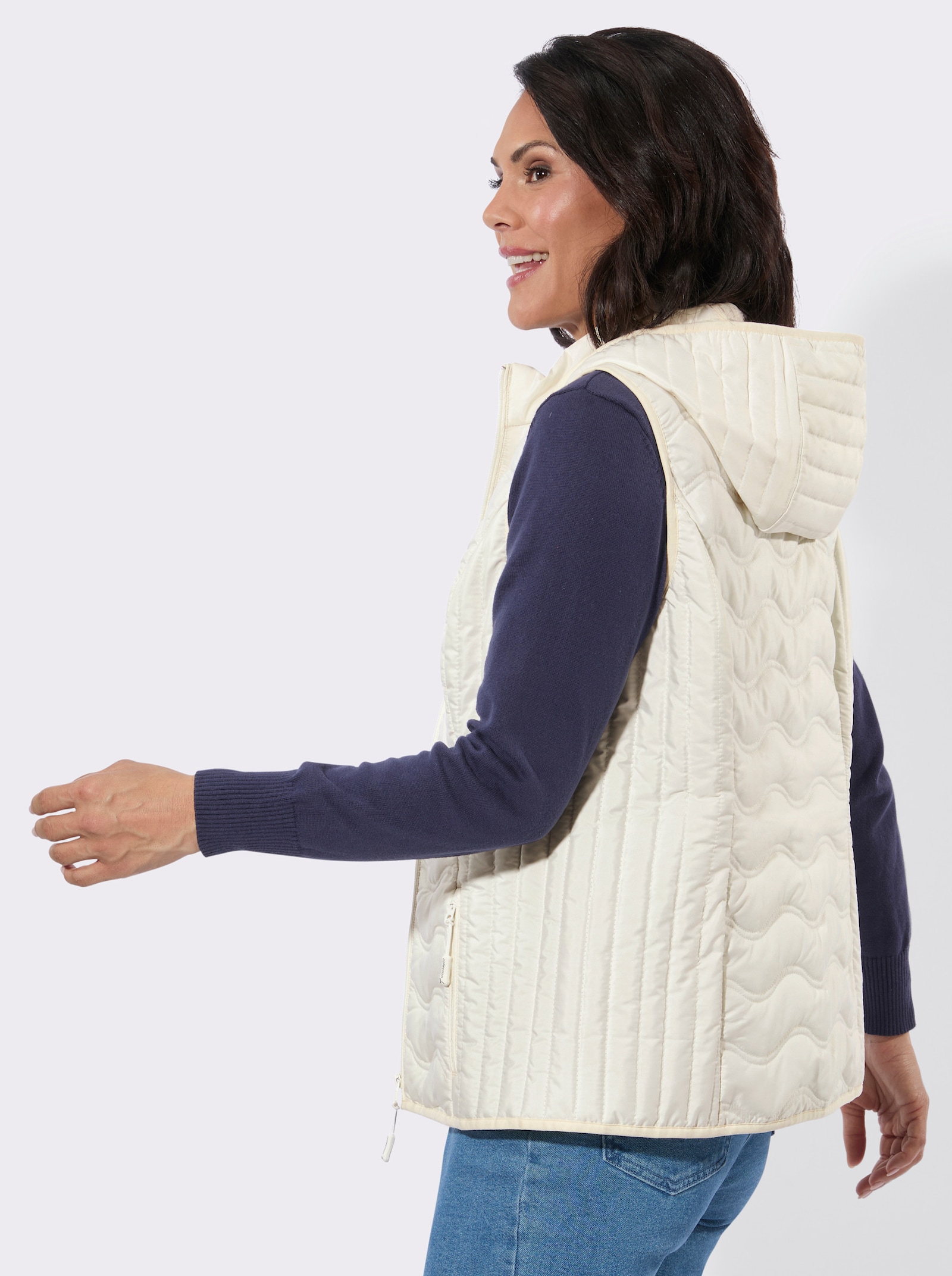 Steppweste mit verschiedener Steppung - ecru