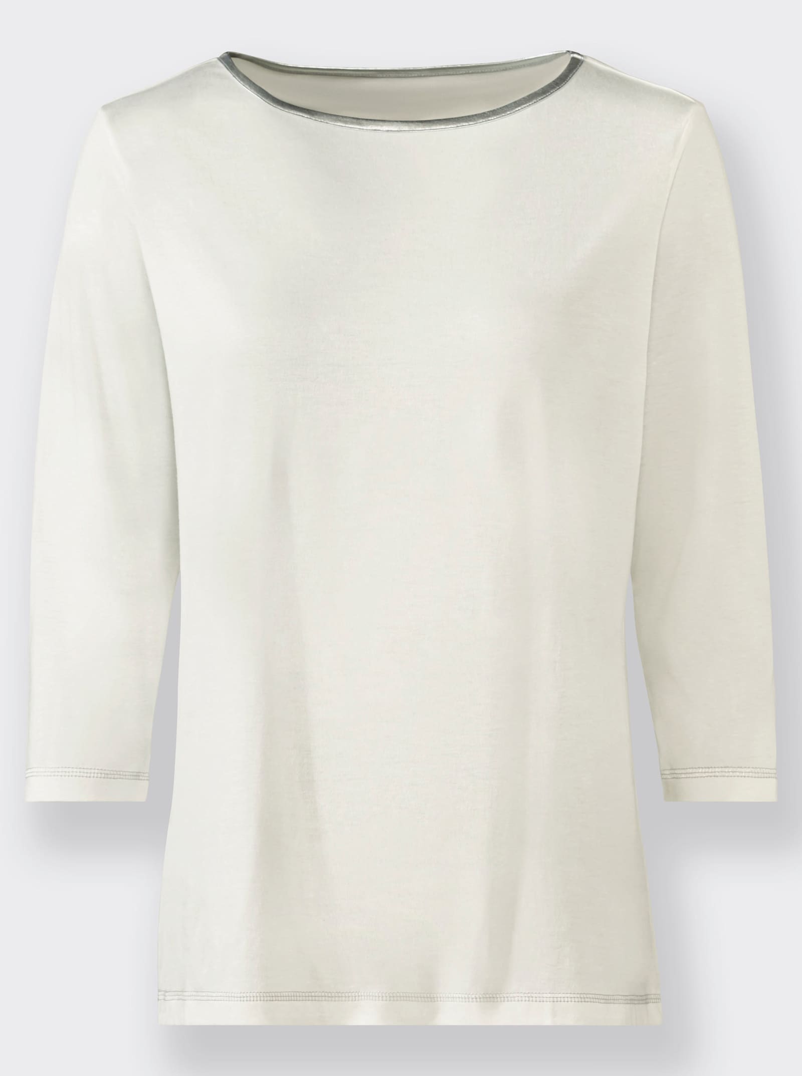 3/4-Arm-Shirt mit U-Boot-Ausschnitt - ecru
