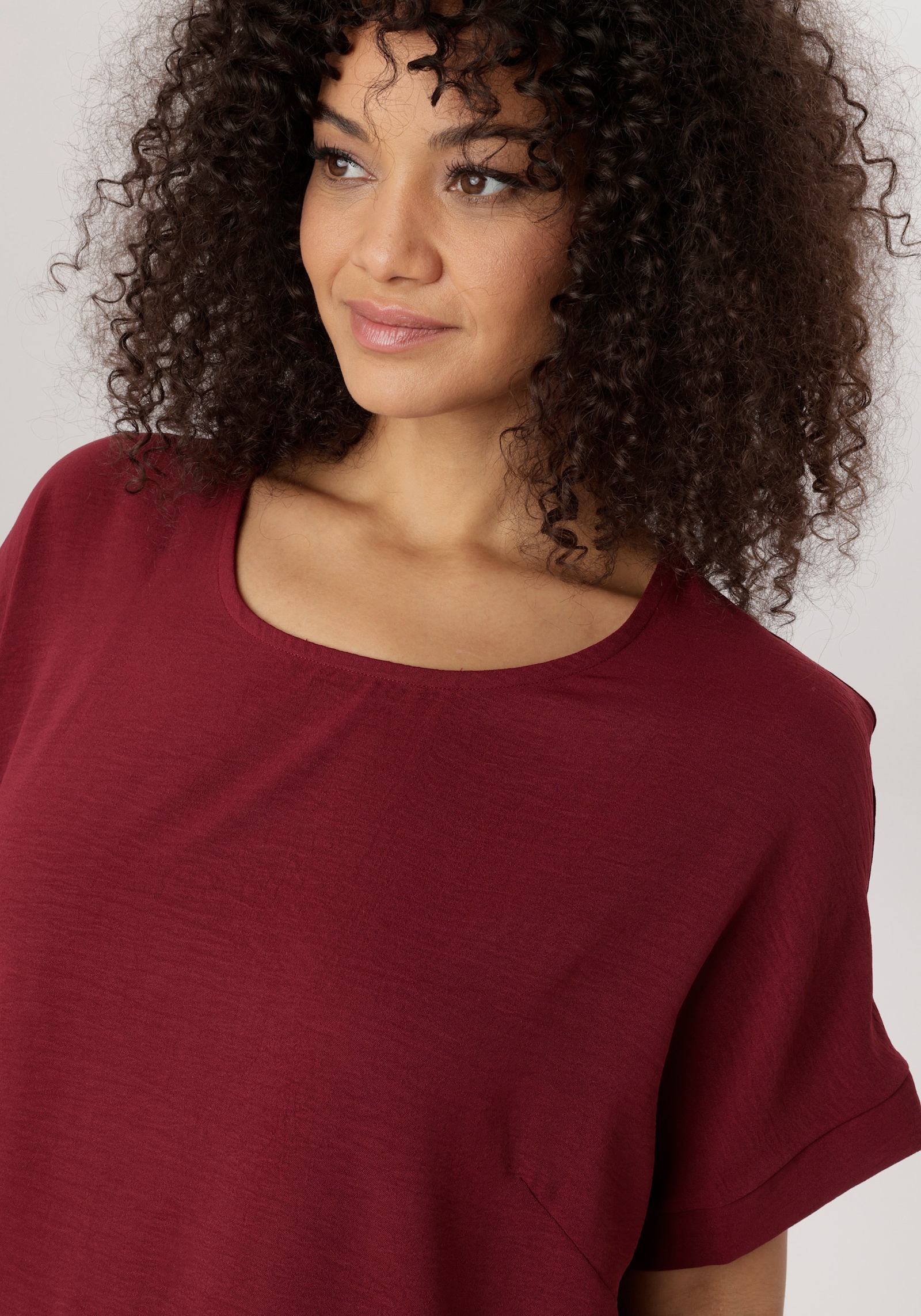 Aniston PLUS Schlupfbluse - dunkelrot