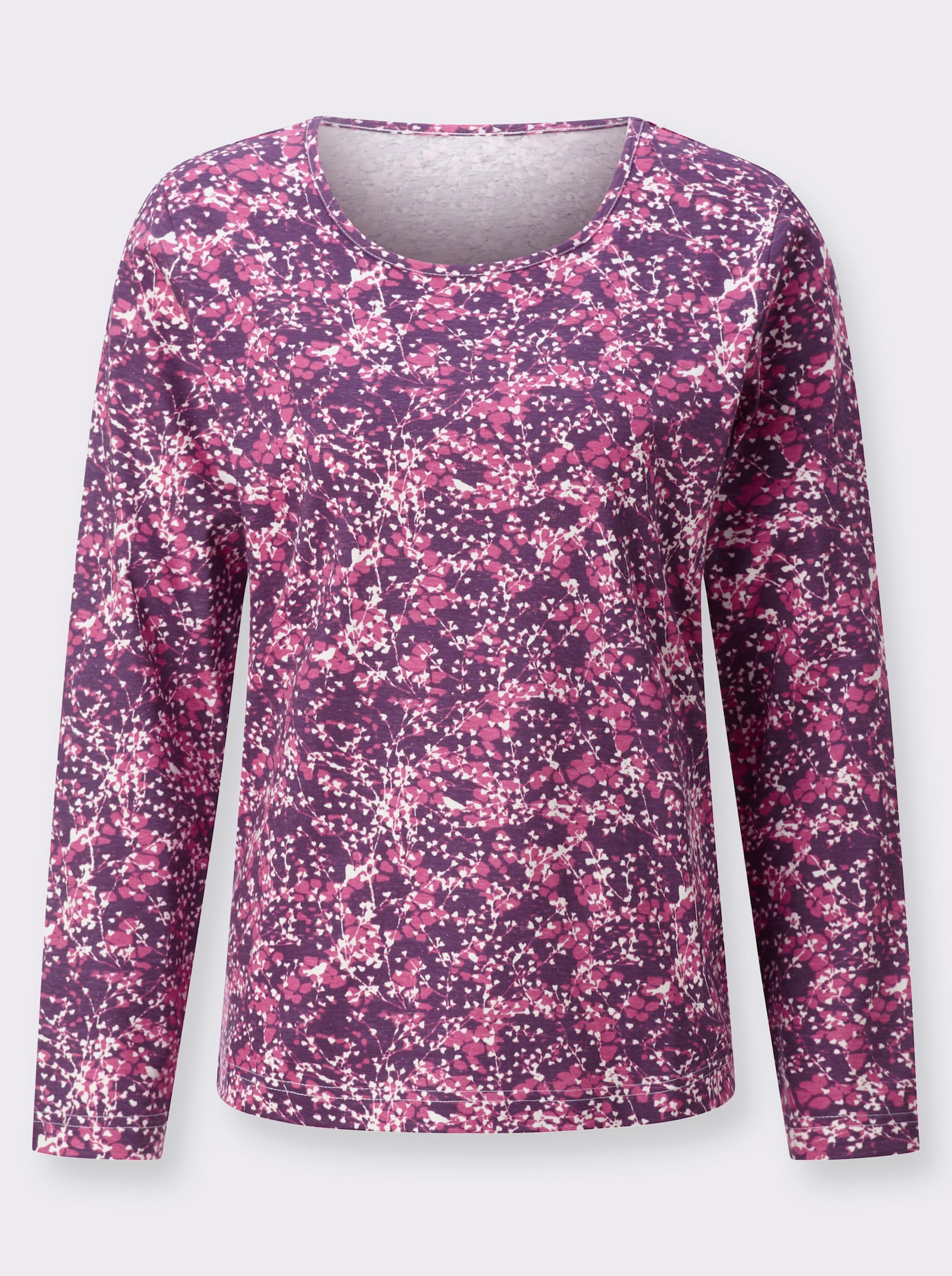 Rundhalsshirt in Single-Jersey-Qualität - traube-erika-bedruckt