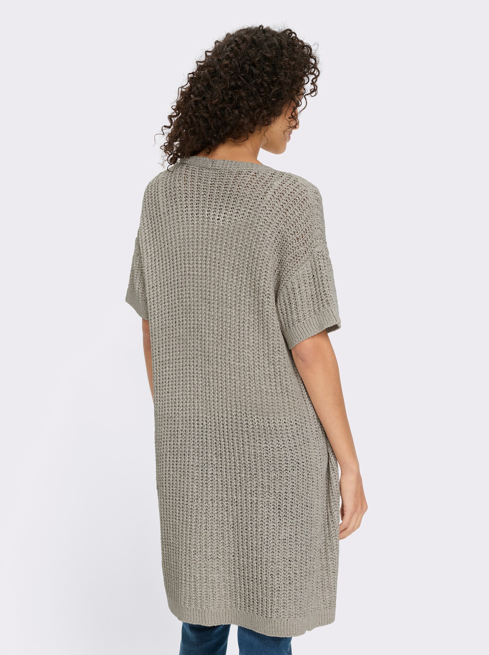 heine Cardigan aus Bändchengarn - hellgrau