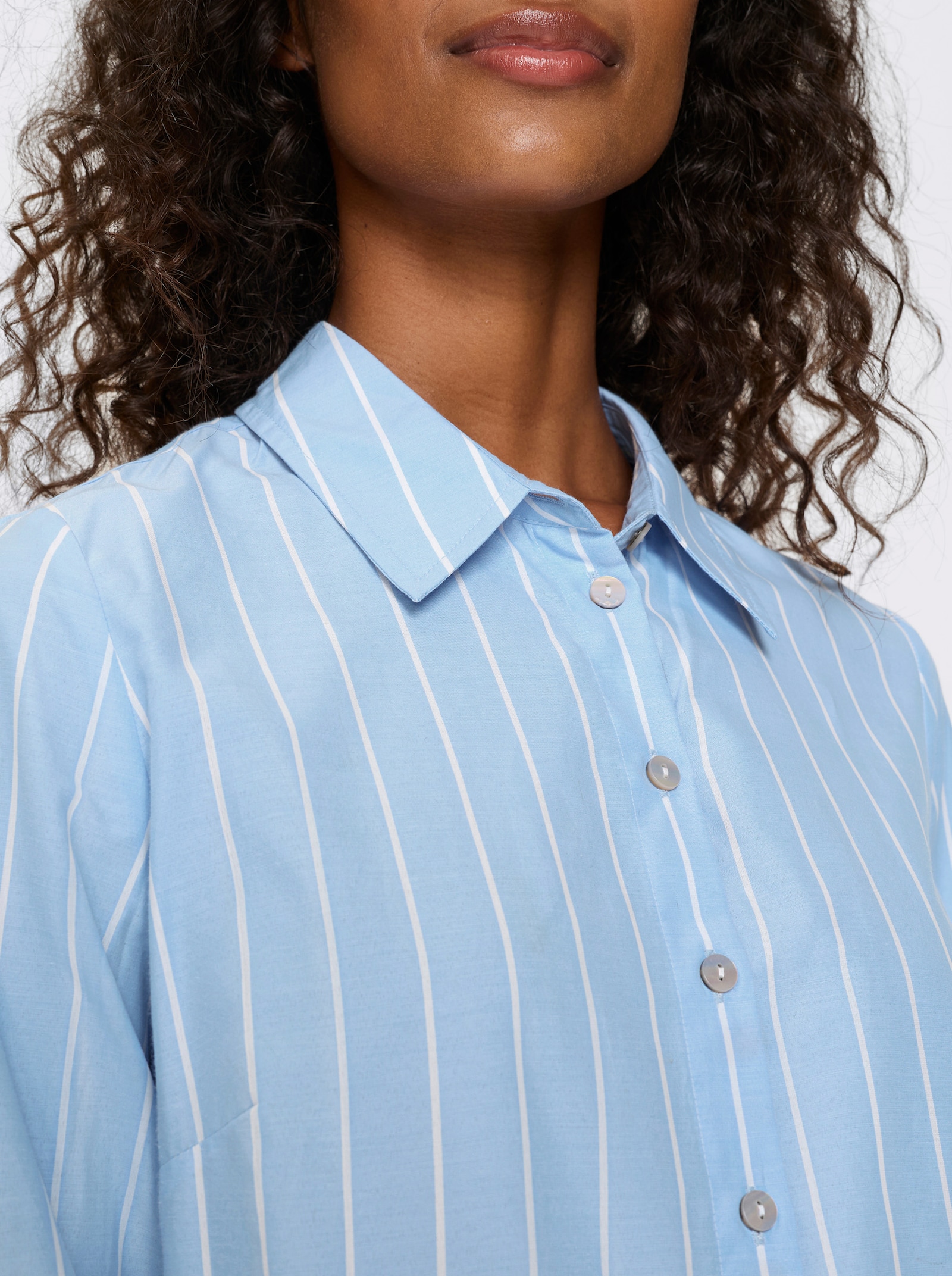 heine Gestreepte blouse met pas achter - ijsblauw/wit gestreept