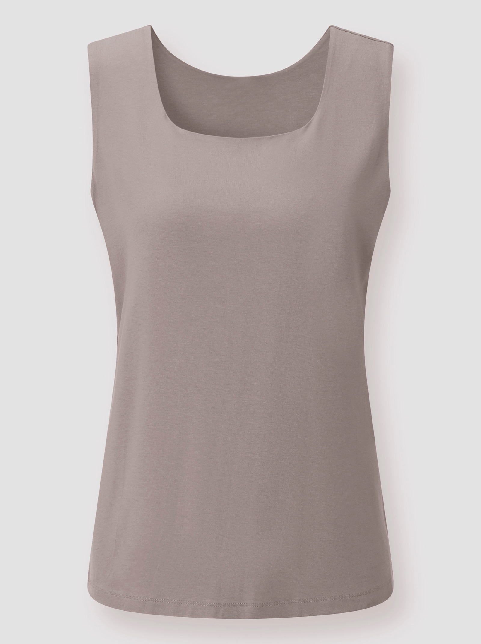 Shirttop mit Karree-Ausschnitt - taupe