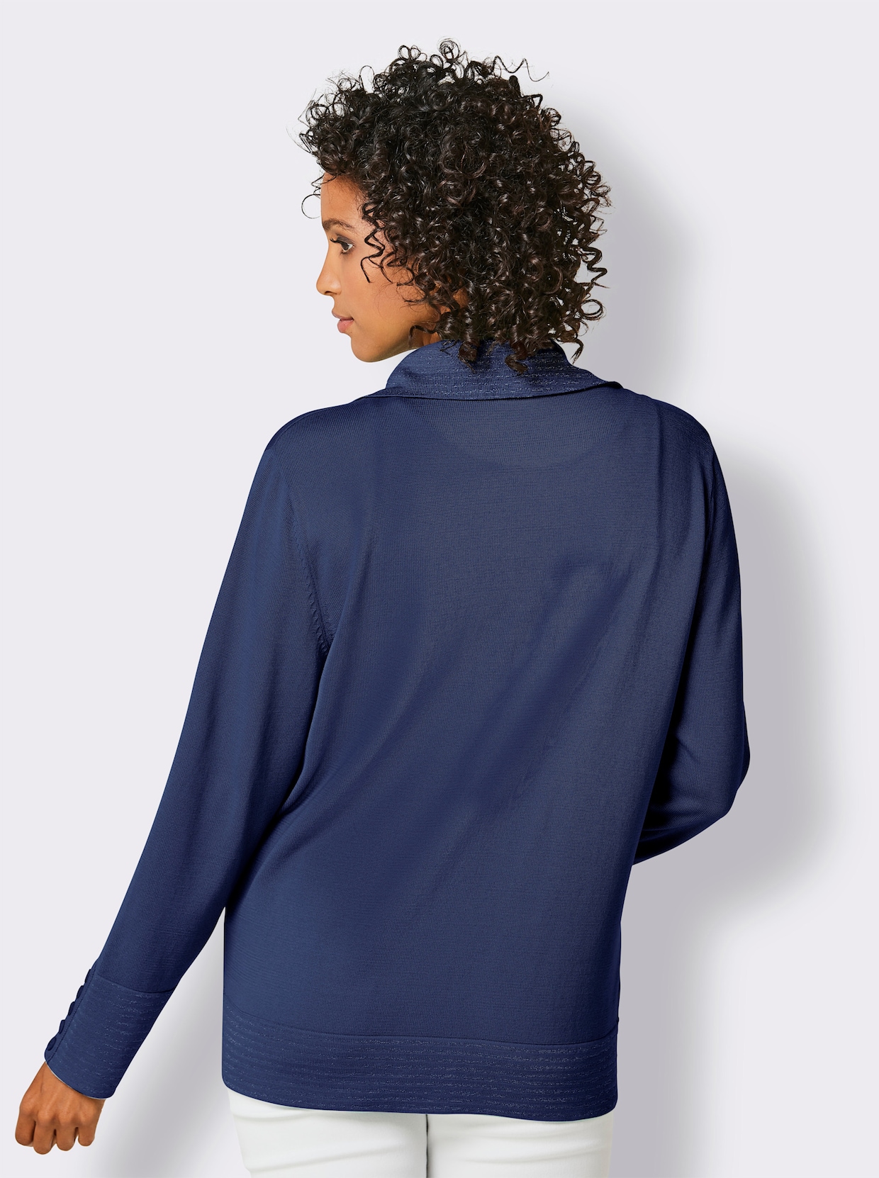 CREATION L PREMIUM Veste en tricot fin - marine