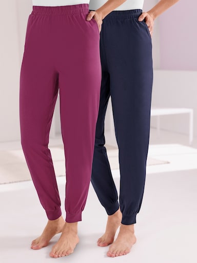 feel good Dehnbund-Hose im 2er-Pack - marine + malve
