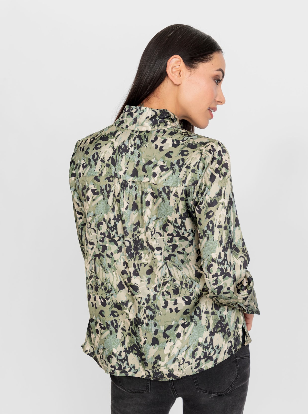 heine Blouse met print - kaki/modder bedrukt