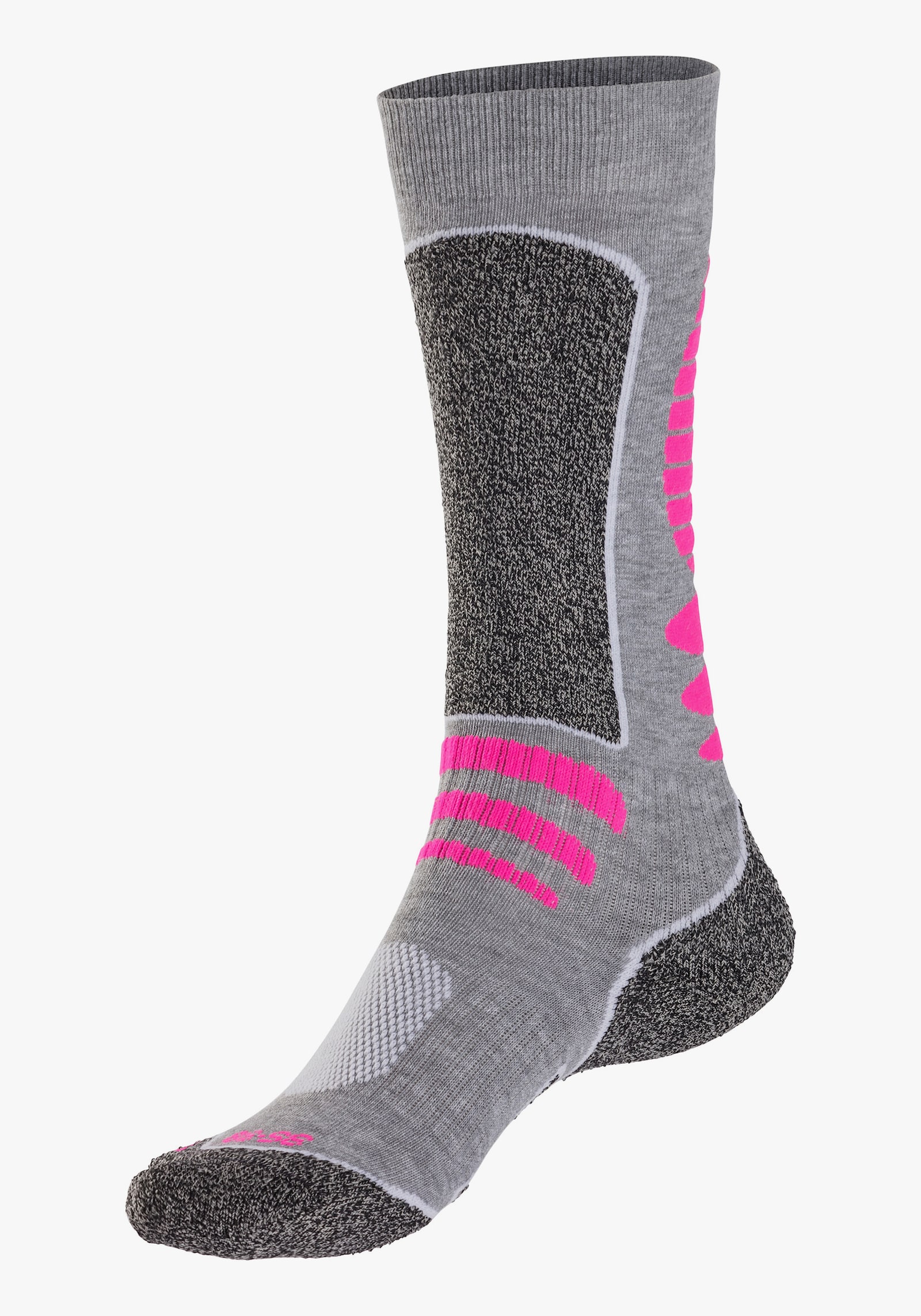 LASCANA ACTIVE Skisokken - 1x zwart, 1x lichtgrijs gemêleerd