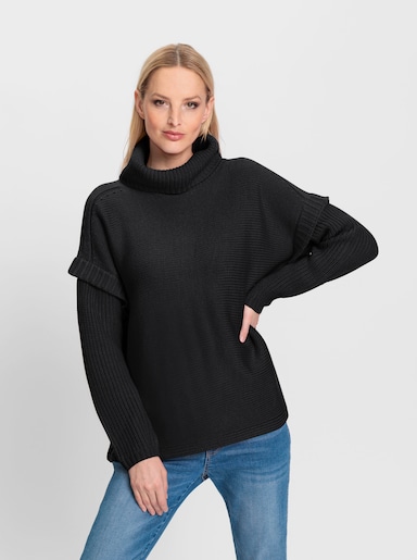 heine Rollkragenpullover in Poncho-Optik - schwarz