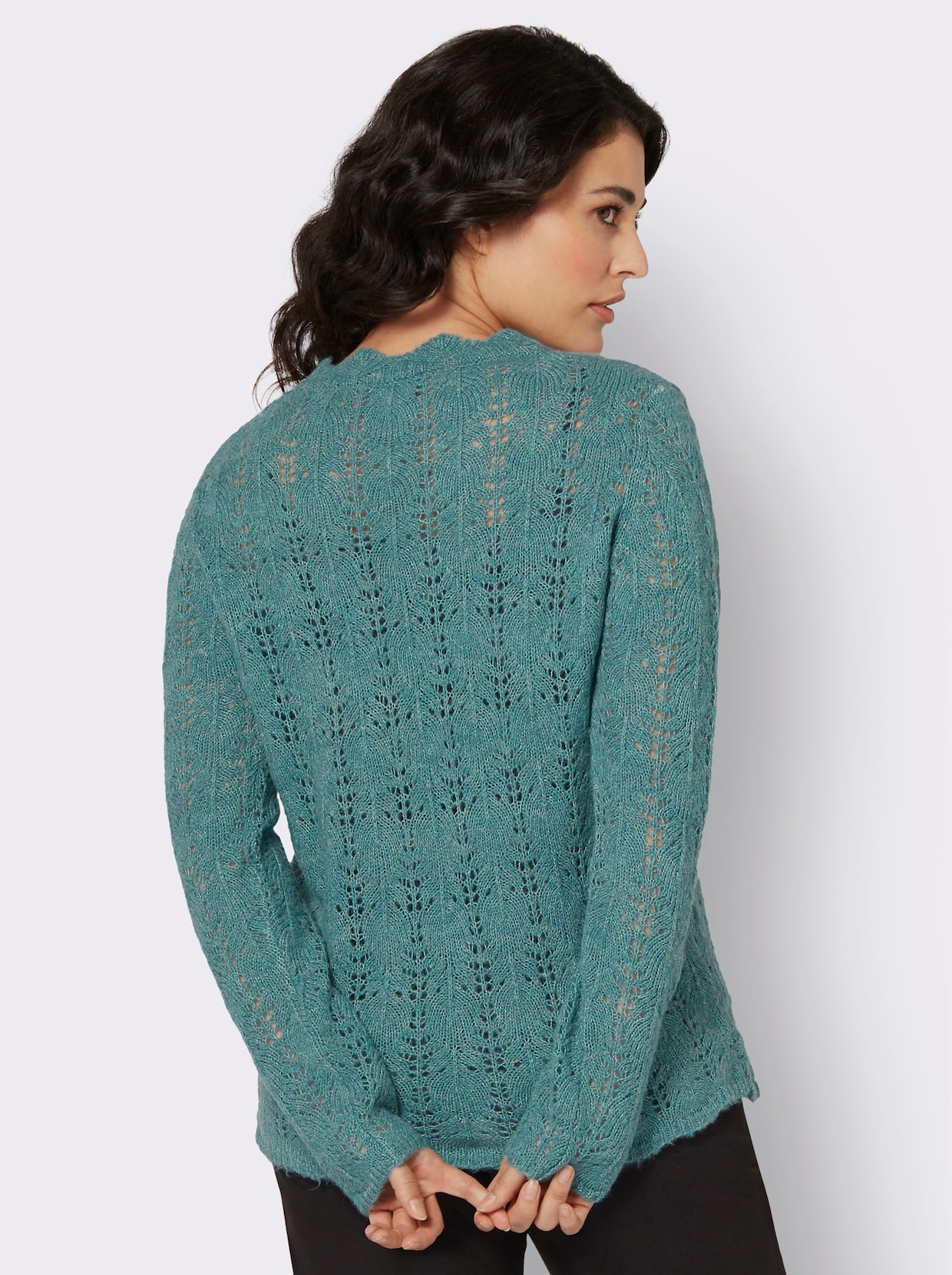 Woll-Mix-Pullover - jade-meliert