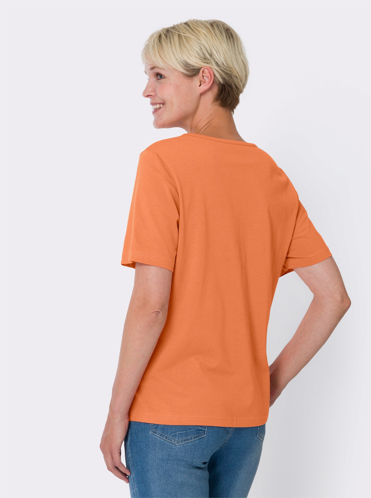 Shirts (2 stuks) - papaja/sesam bedrukt + papaja
