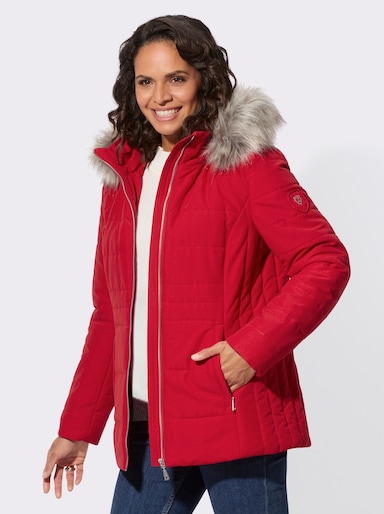 Outdoorjacke mit abnehmbarer Kapuze - rot