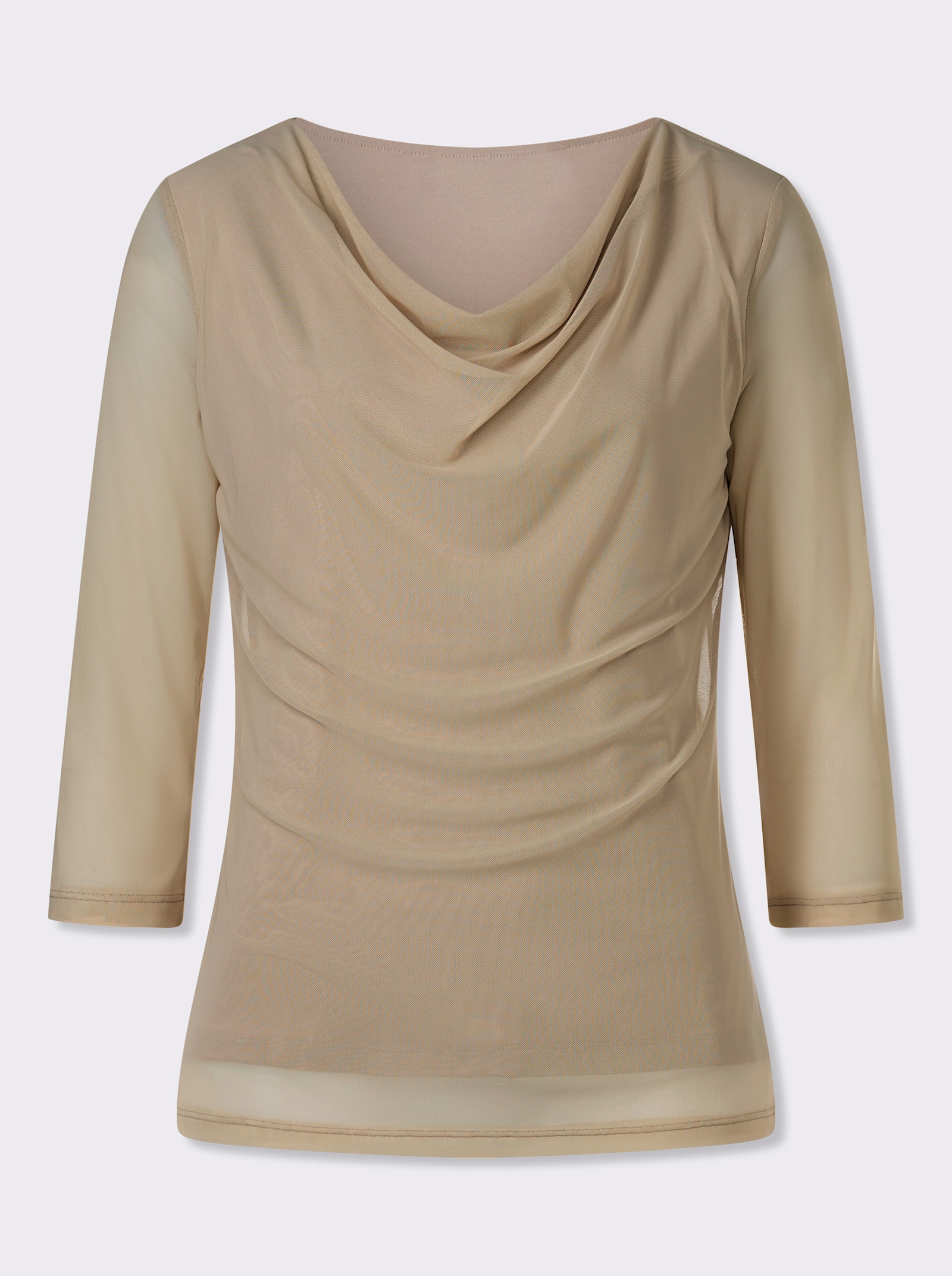 heine Langarmshirt aus Mesh-Ware - sand-sesam