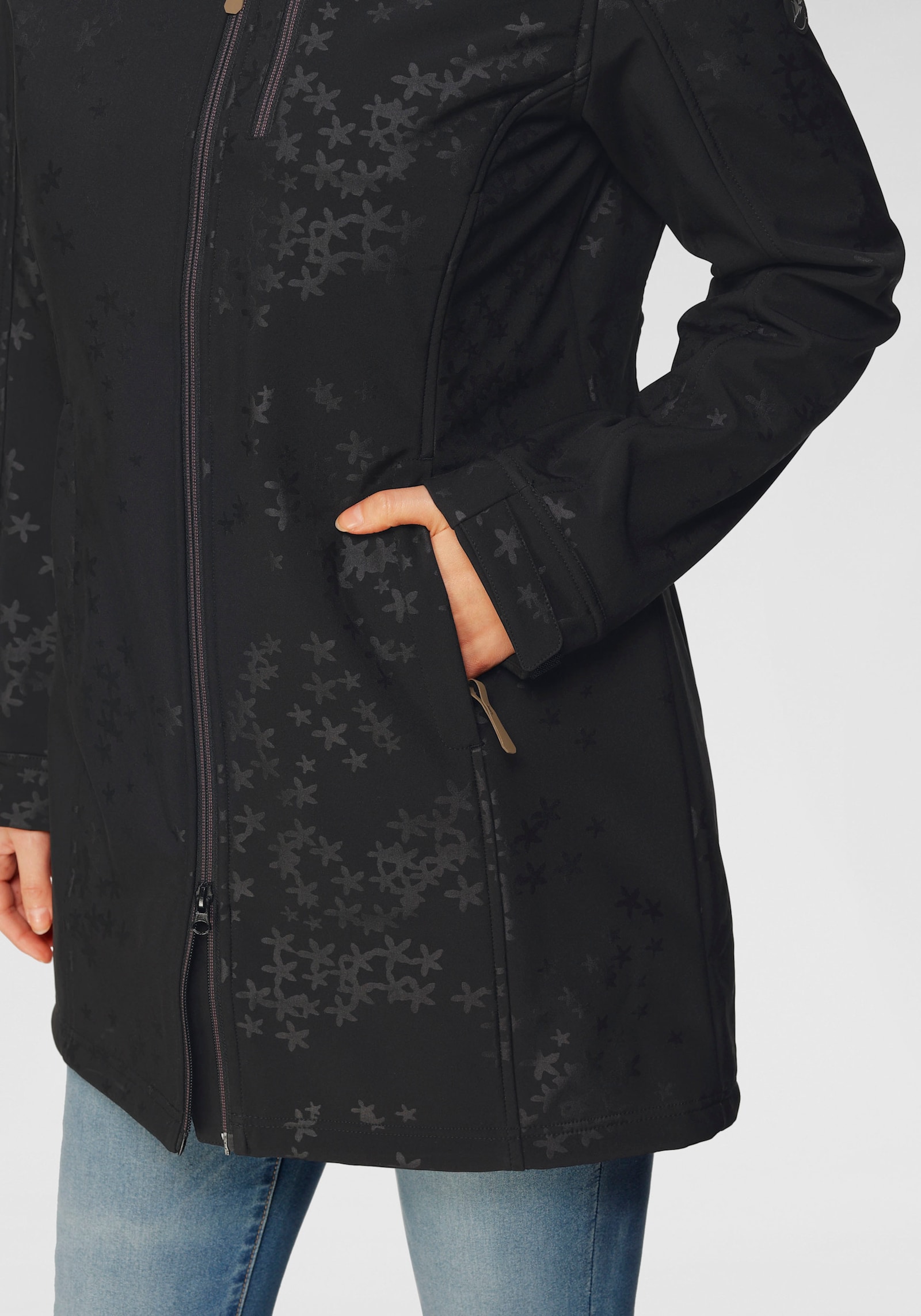 Polarino Softshellmantel - schwarz