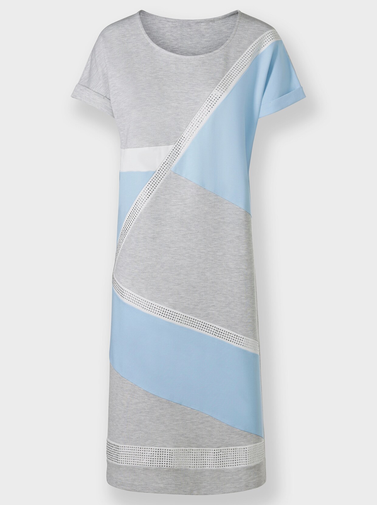 heine Jerseykleid - steingrau-hellblau-gemustert