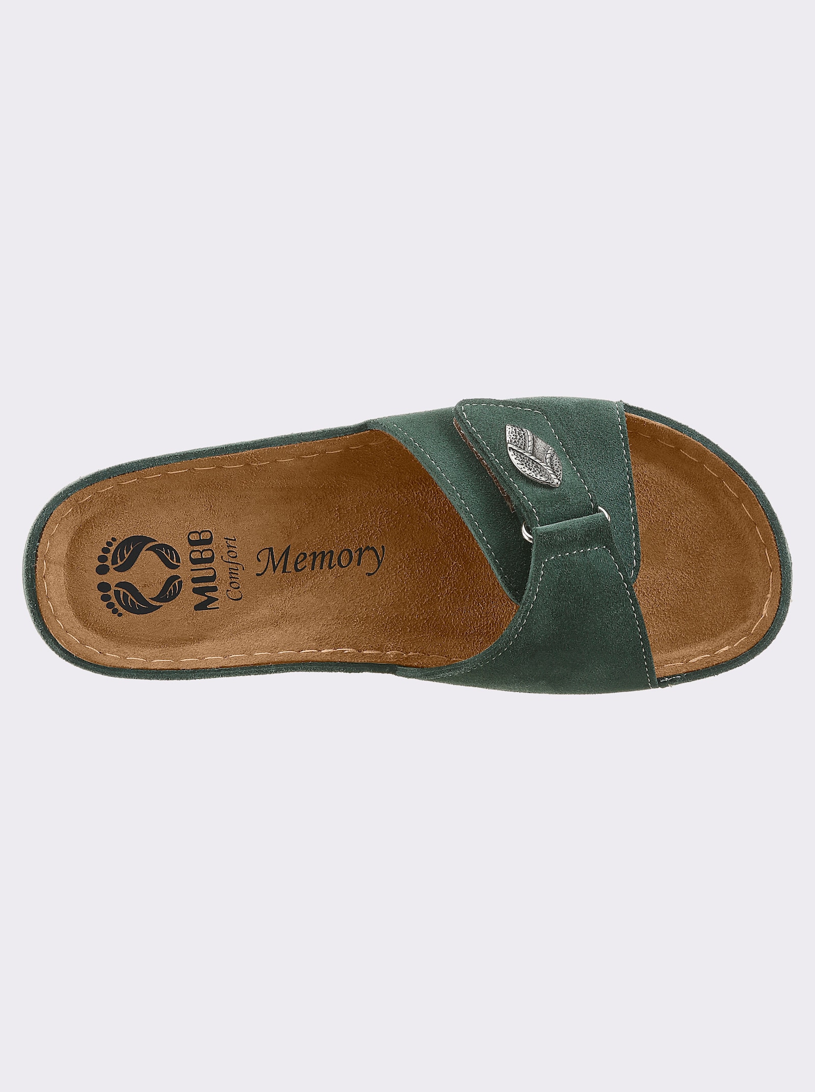Mubb Pantolette mit Memory-Fußbett, Weite H - jade