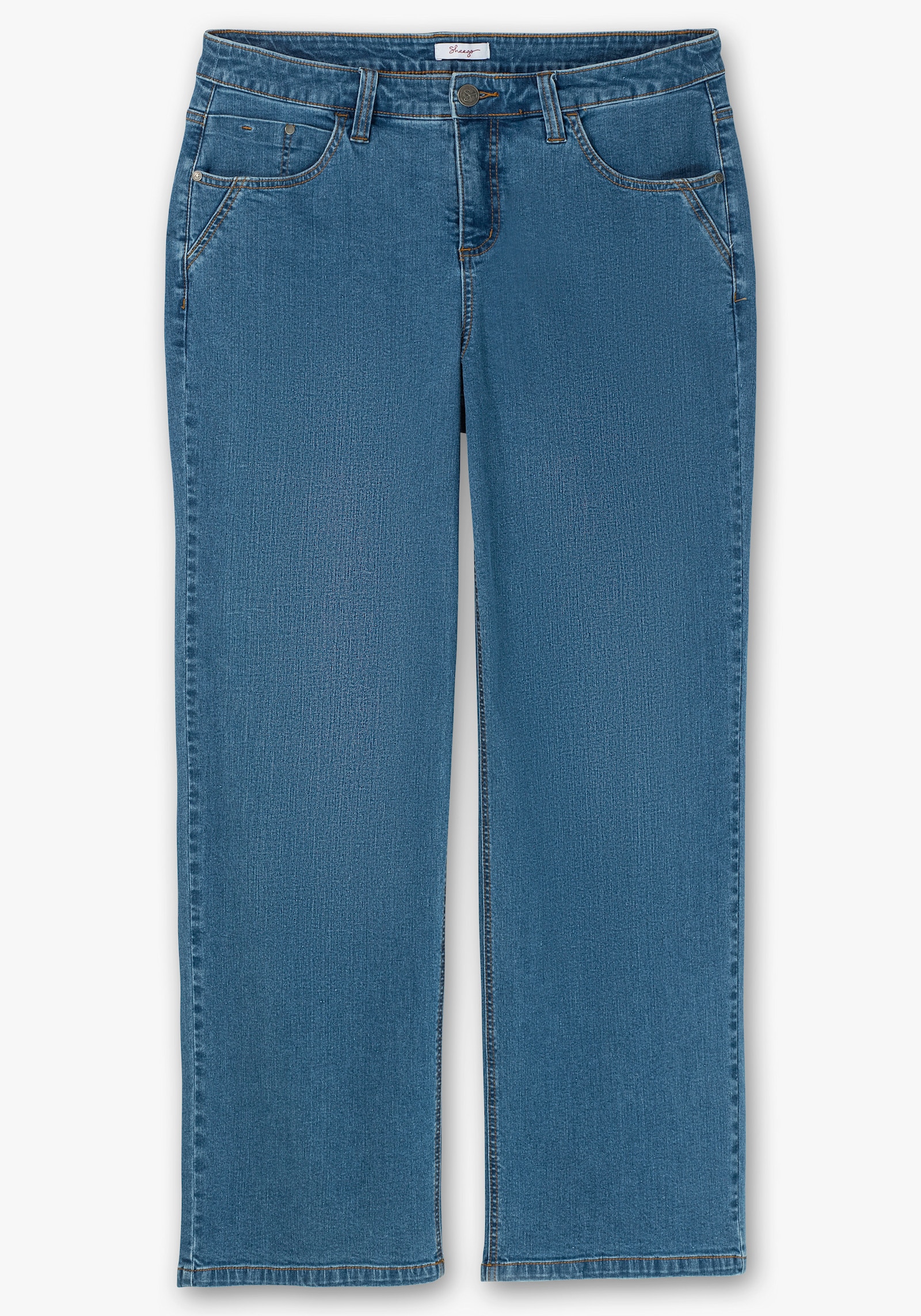sheego Jeans in durchgehend weiter Beinform - blue denim