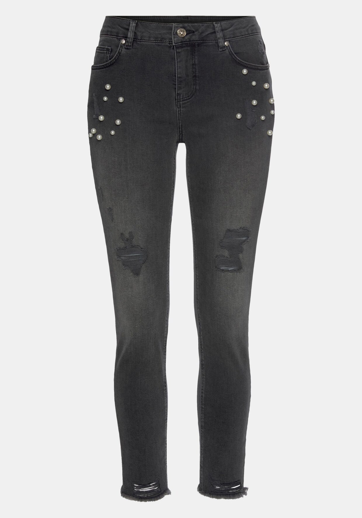 LASCANA Destroyed-Jeans - black-washed