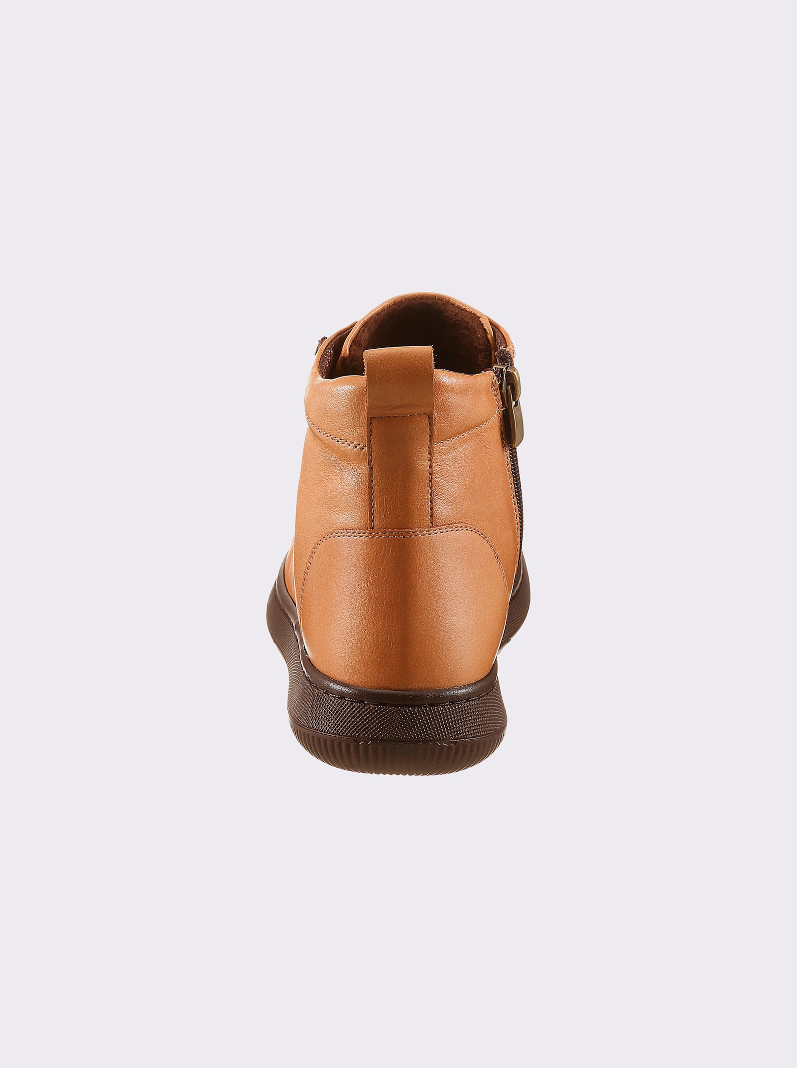 Andrea Conti Stiefelette aus Leder, warm gefüttert - cognac