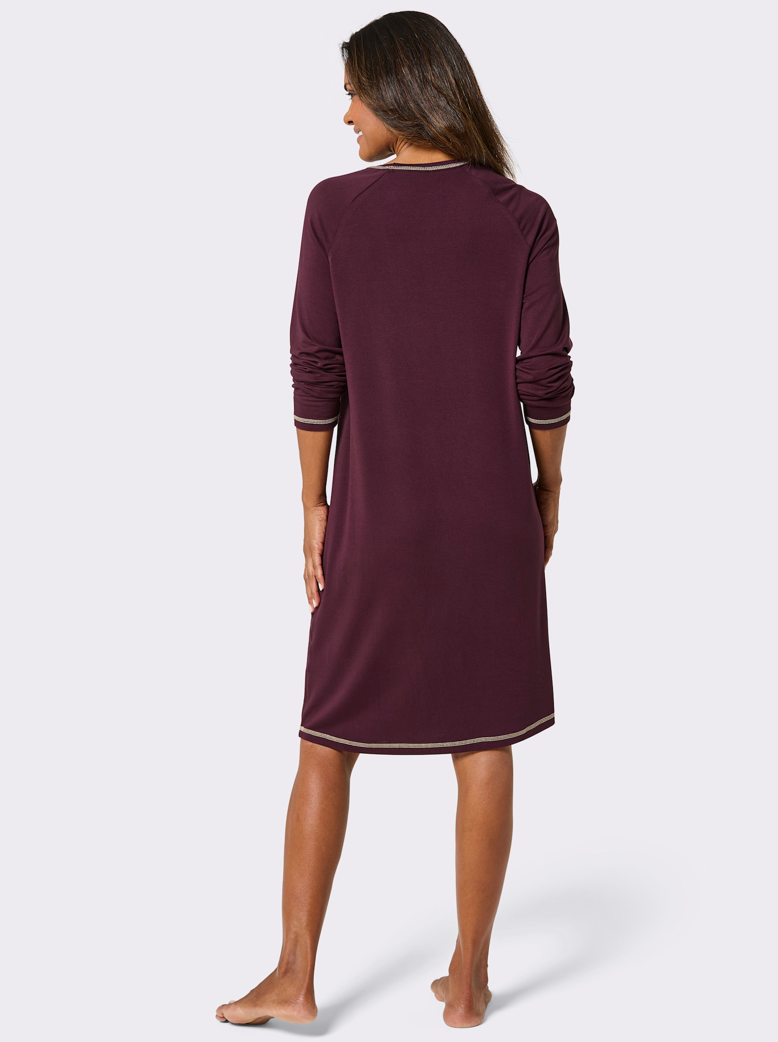 wäschepur Sleepshirt mit Sonnen-Motiven - burgund