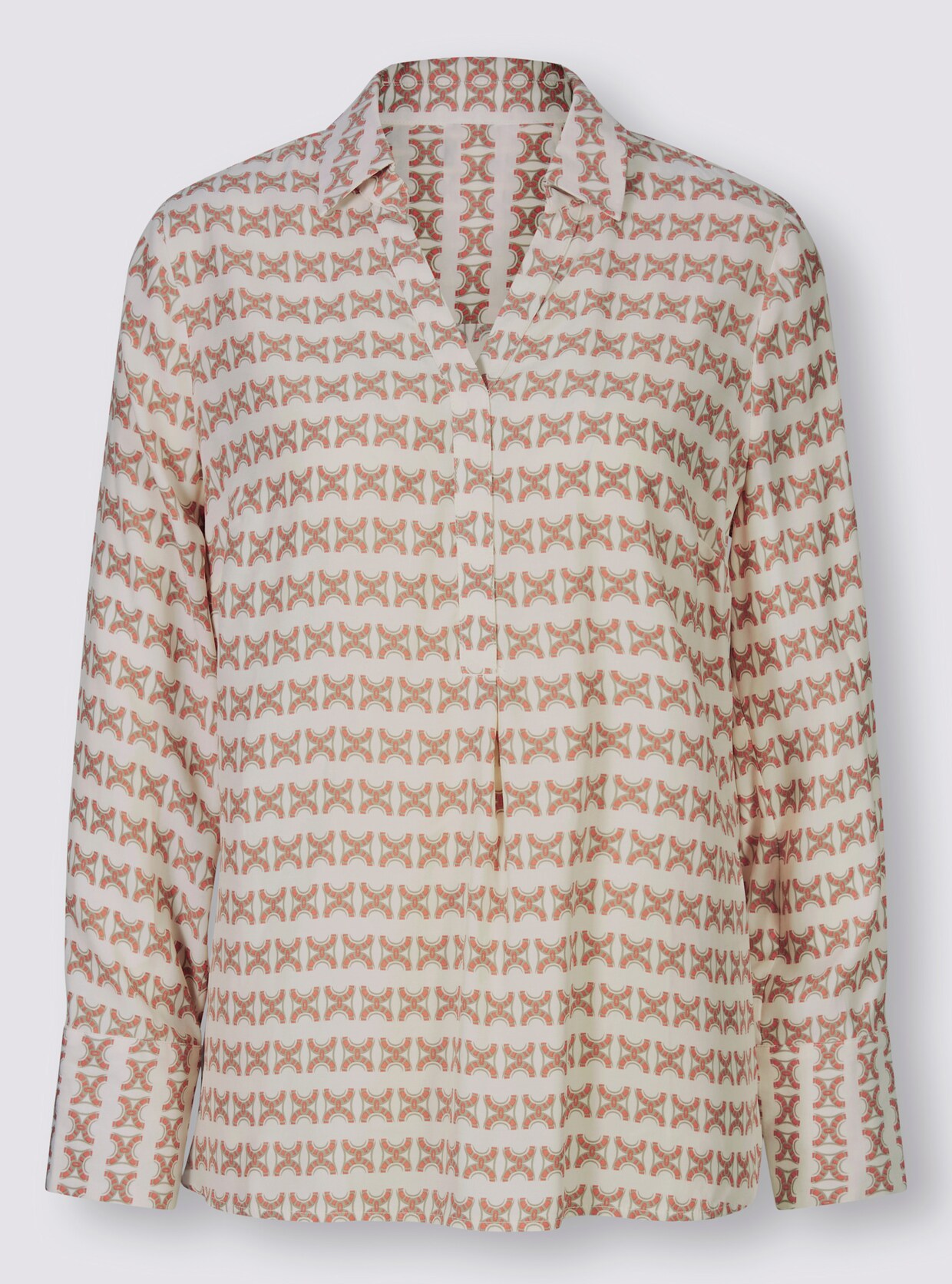 heine Druckbluse - champagner-schlamm-bedruckt
