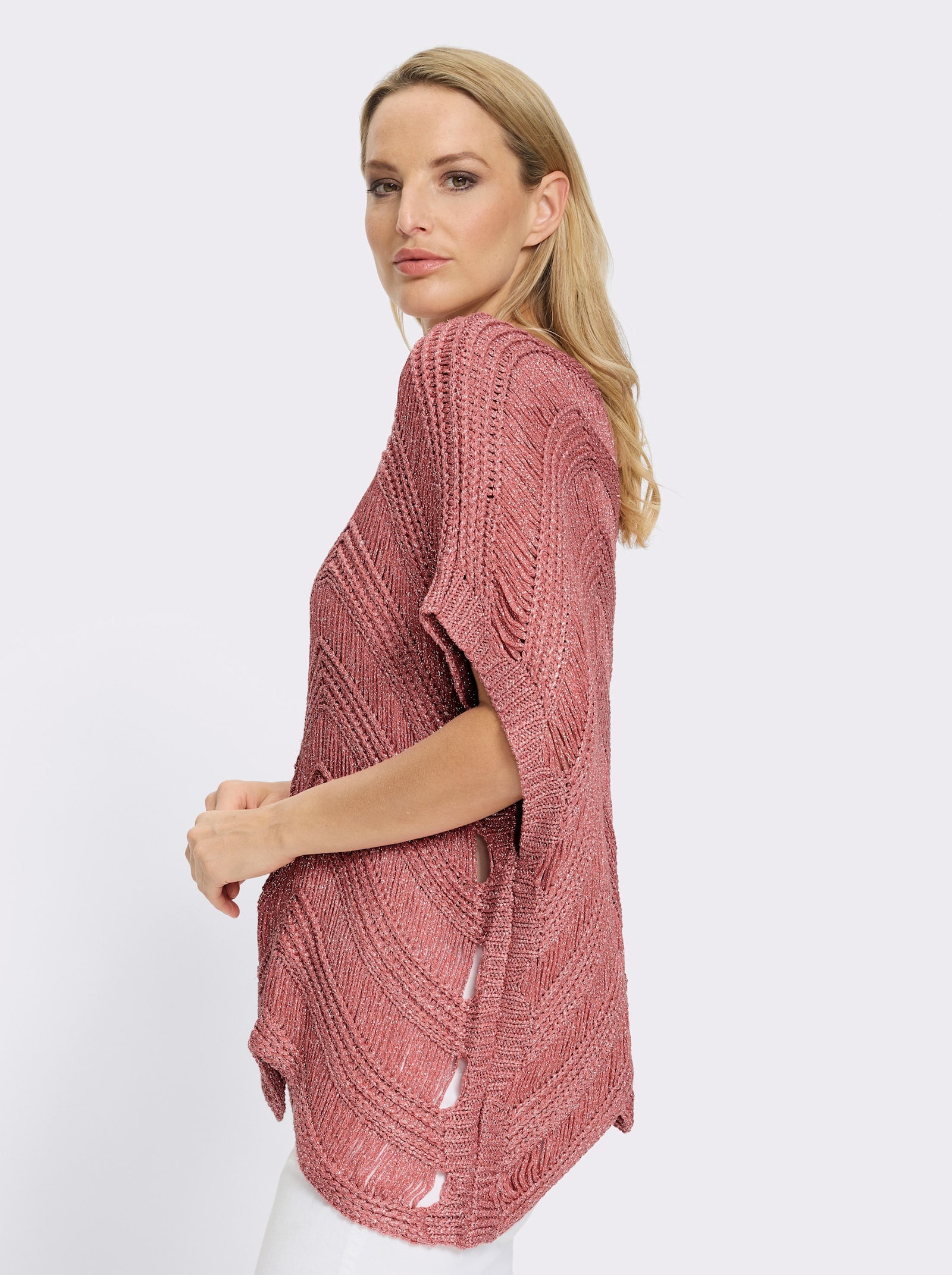 heine Oversize-Pullover mit Glanzgarn - koralle