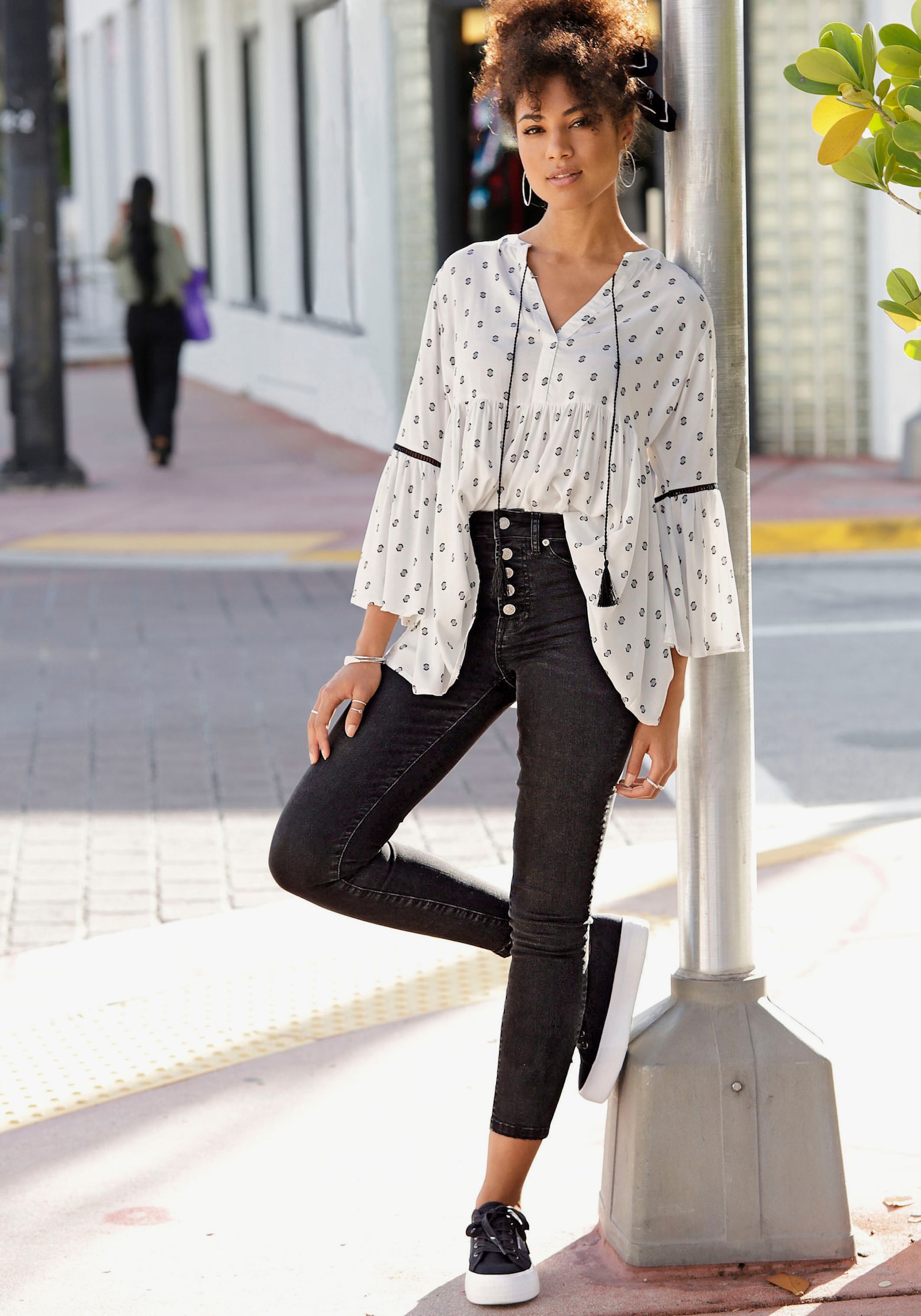 Buffalo High-waist-Jeans - schwarz