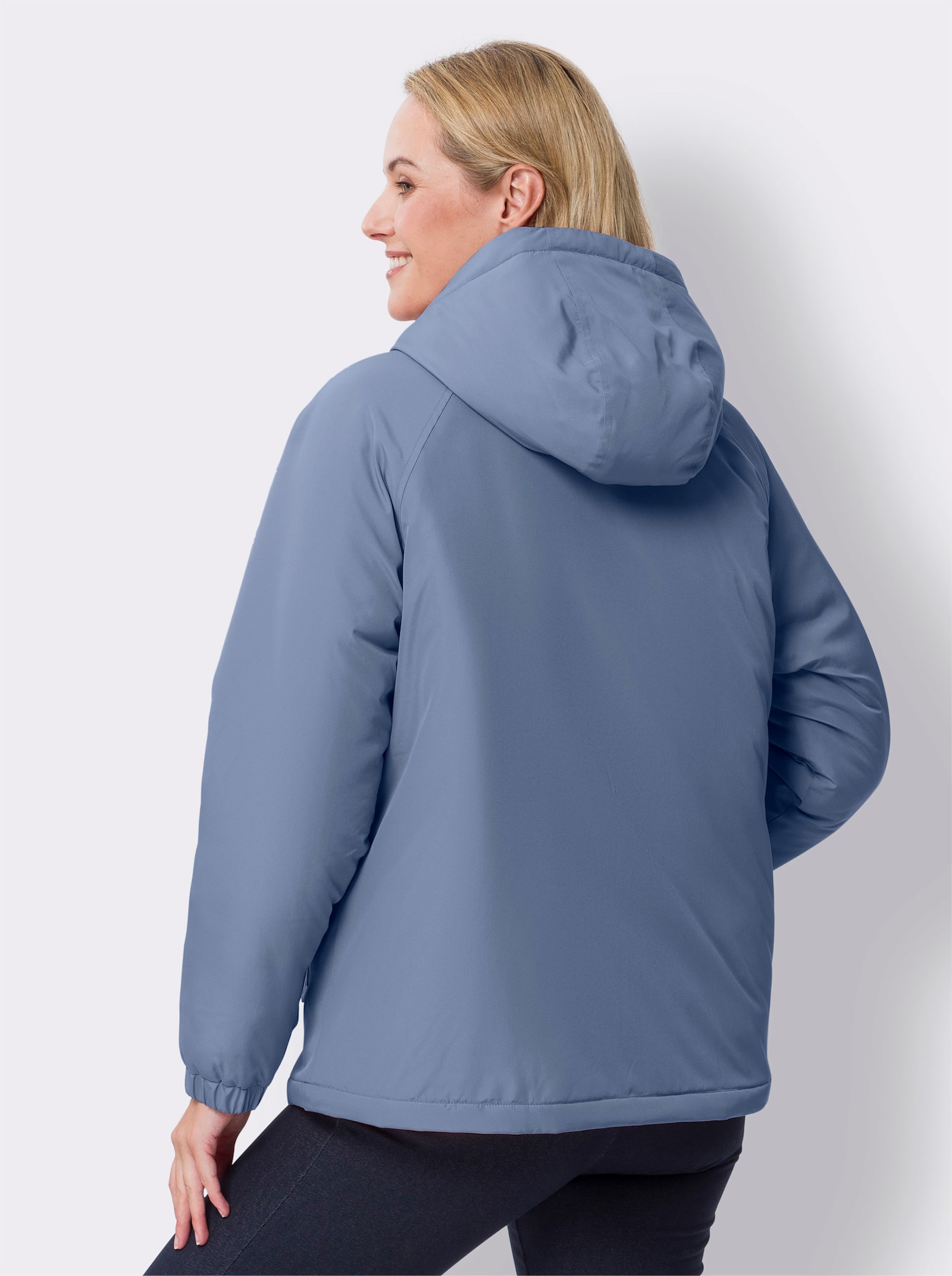 Jacke mit weitem Schnitt - taubenblau