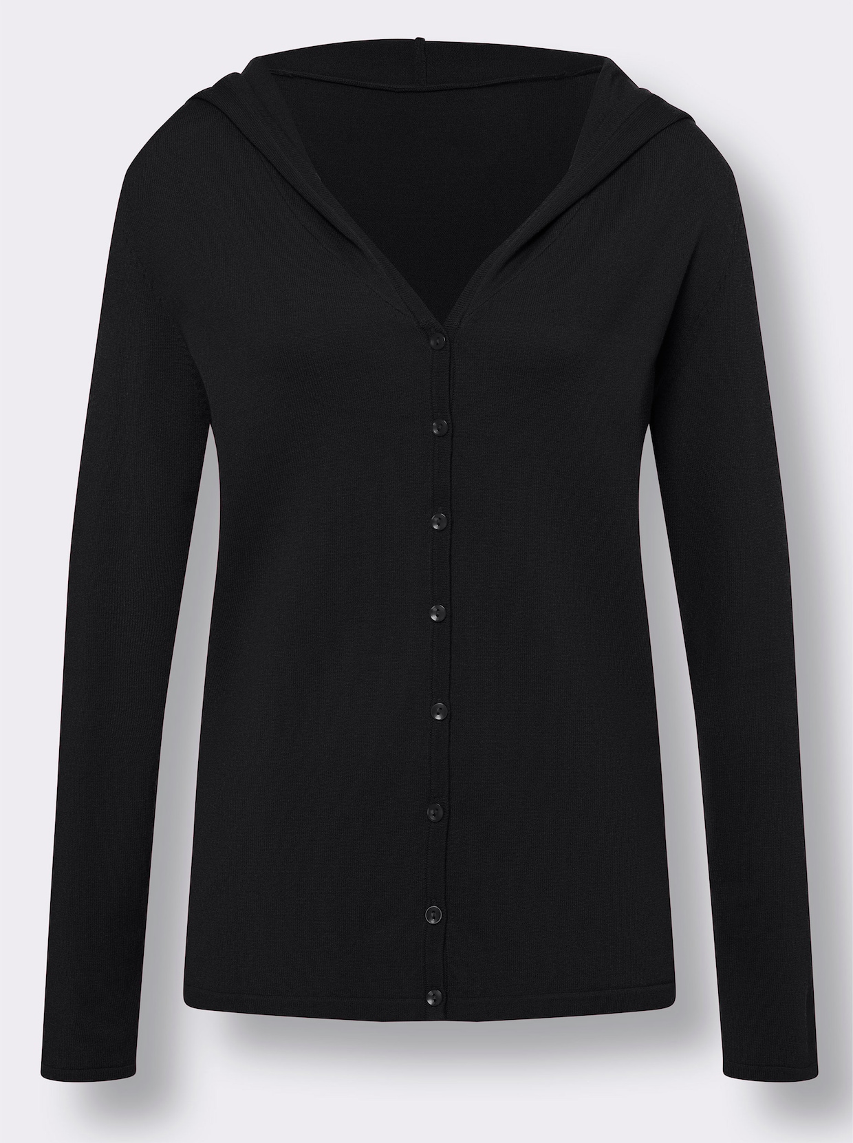 heine Kapuzenstrickjacke - schwarz