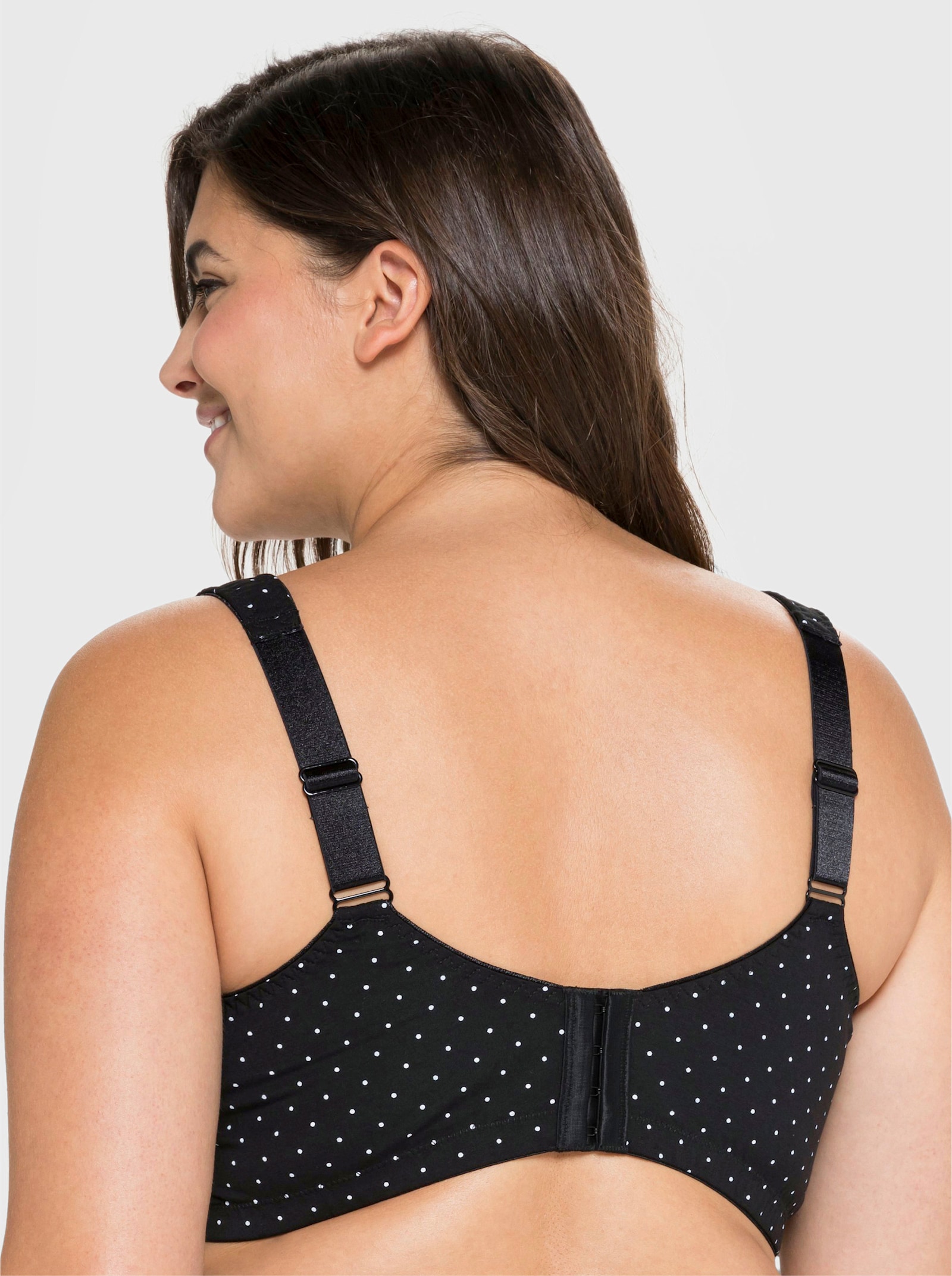 sheego Steunbeha zonder beugel in set van 2 - zwart + zwart geprint