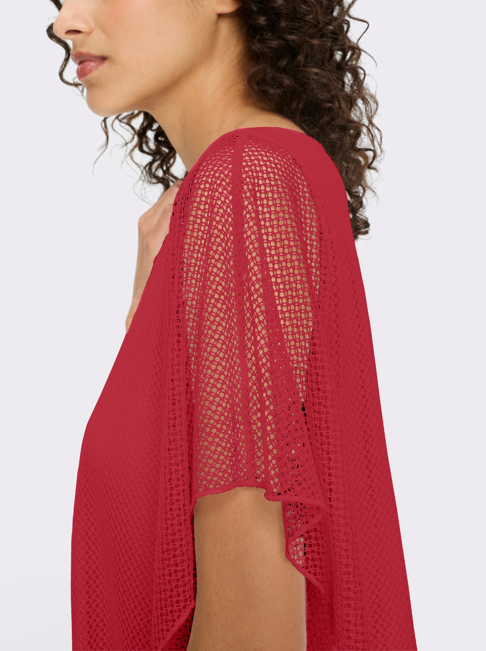 heine Kurzarmshirt im Poncho-Stil - erdbeere