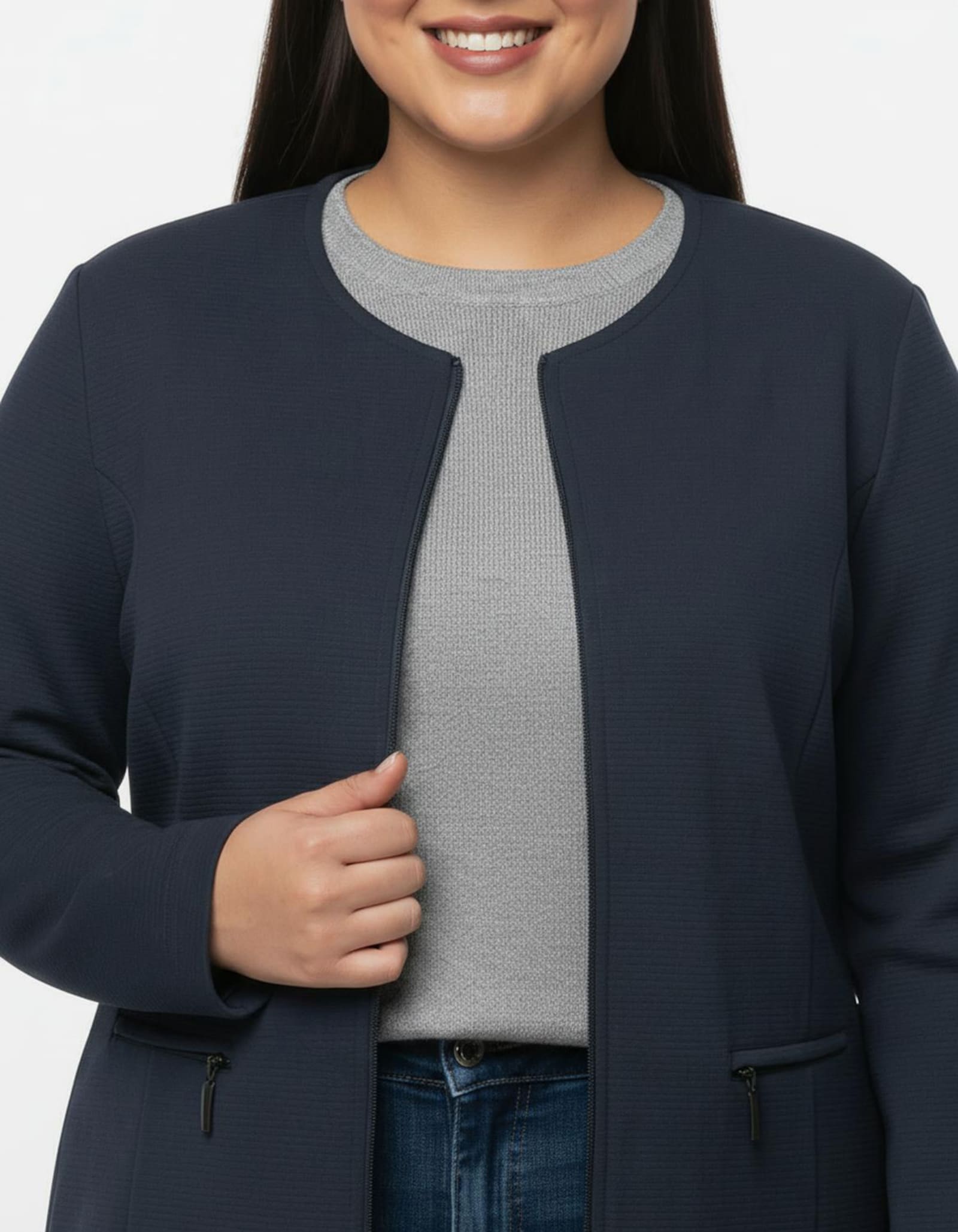 Shirtblazer in Ripp-Optik - marine