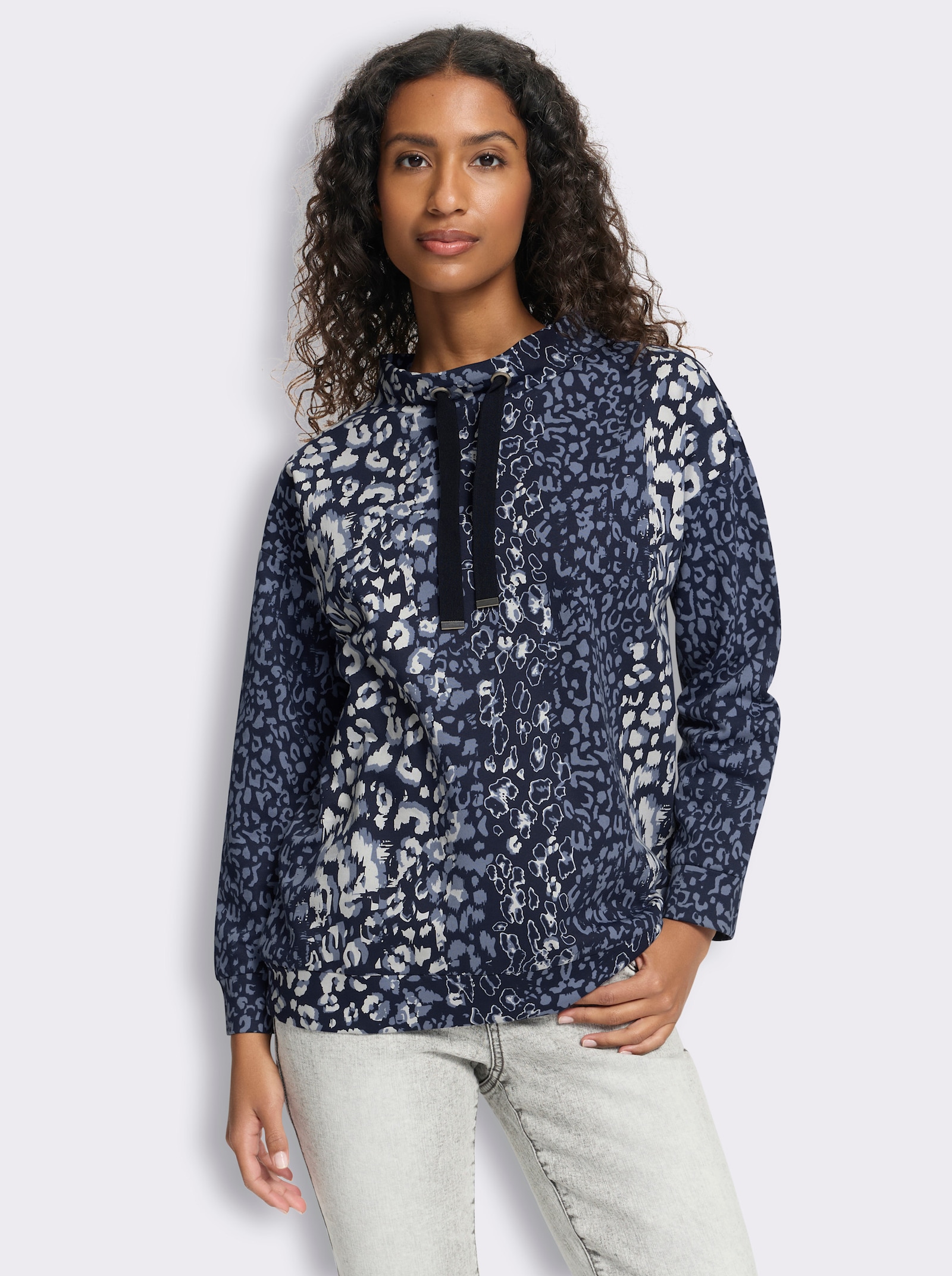 heine Sweatshirt mit Animal-Dessin - marine-ecru-bedruckt