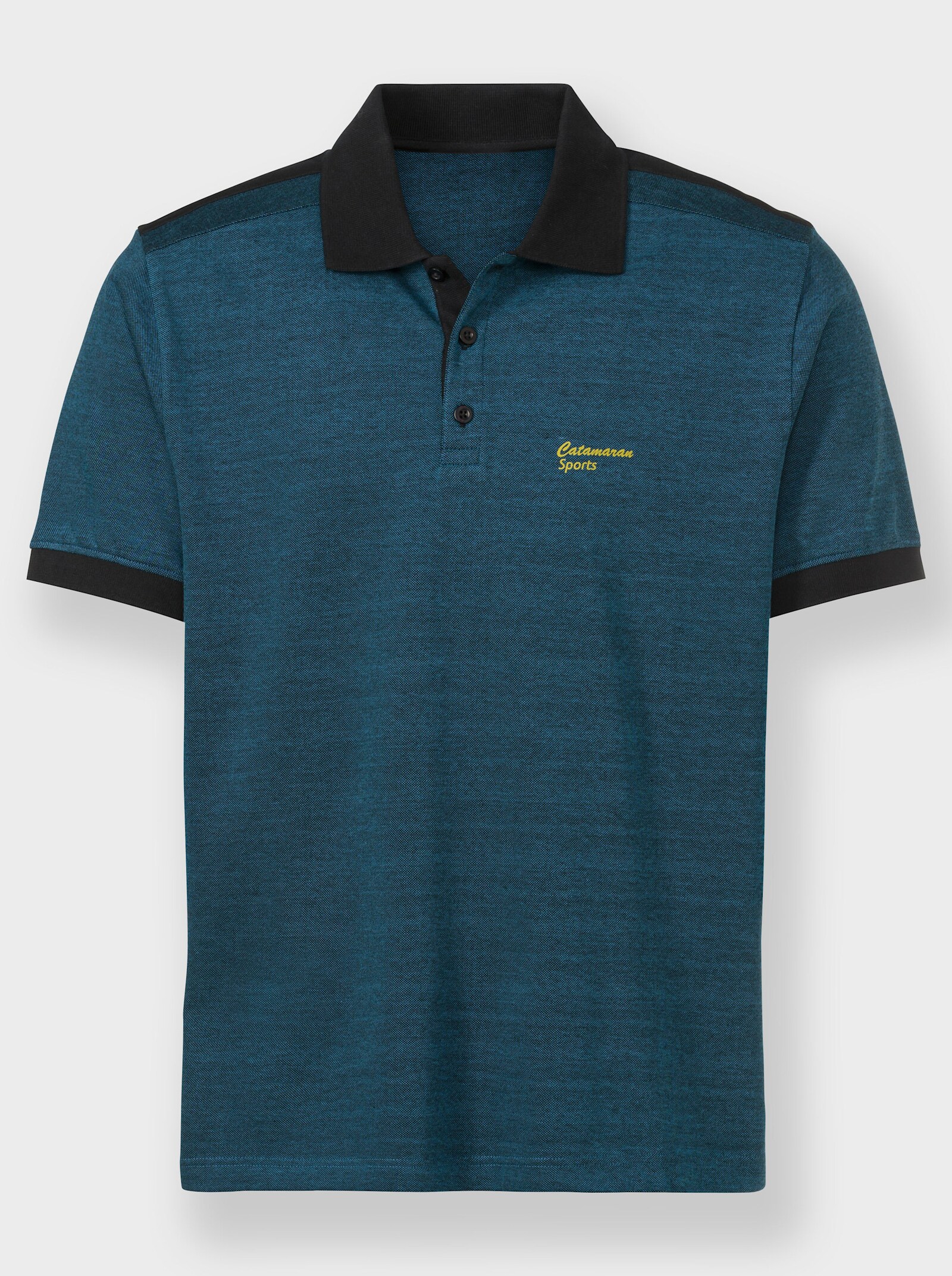 Catamaran Sports Vrijetijdsshirt in tweekleurige look - topaas gemêleerd