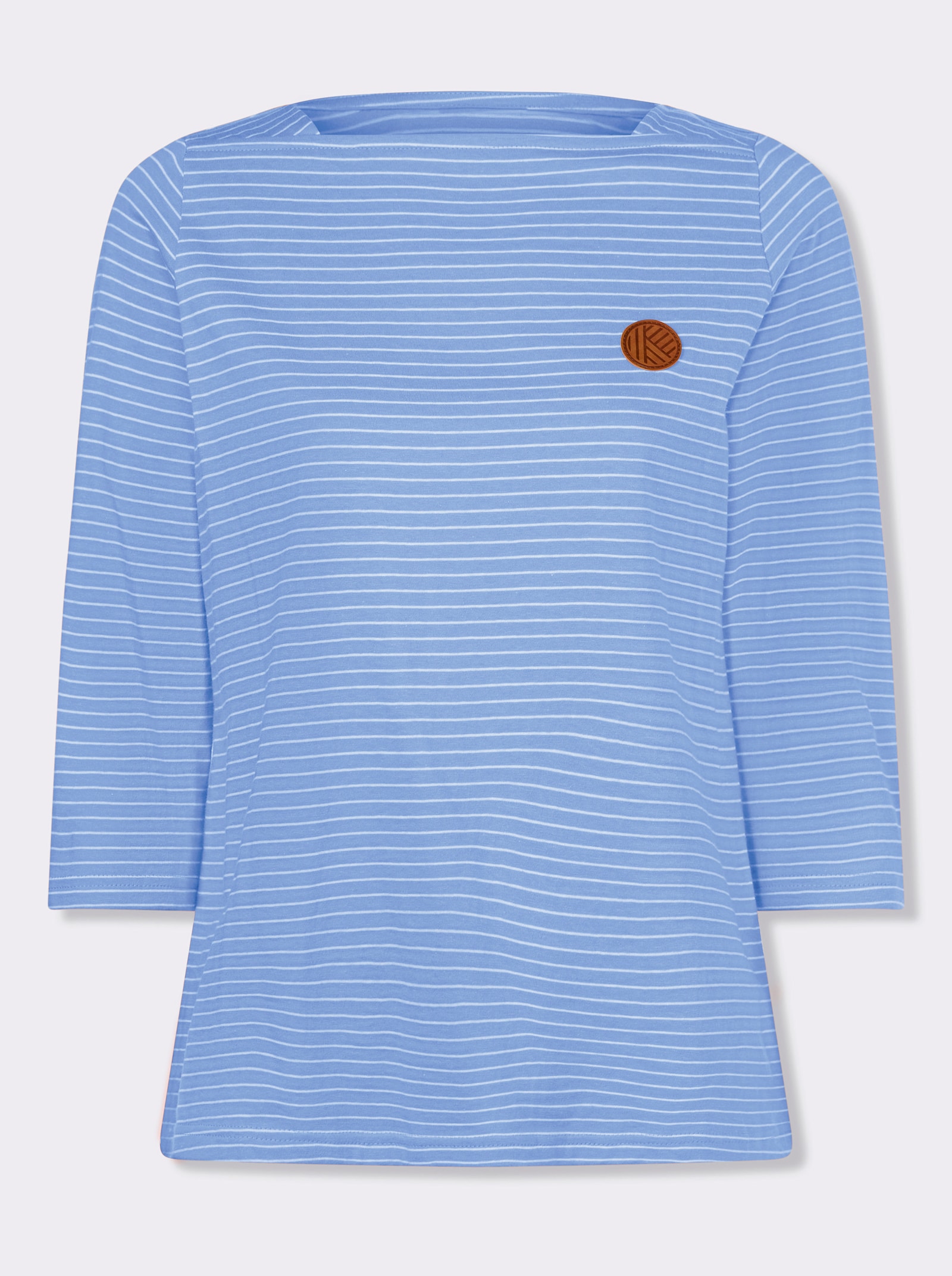 3/4-Arm-Shirt im Ringelmuster - himmelblau-ecru-geringelt